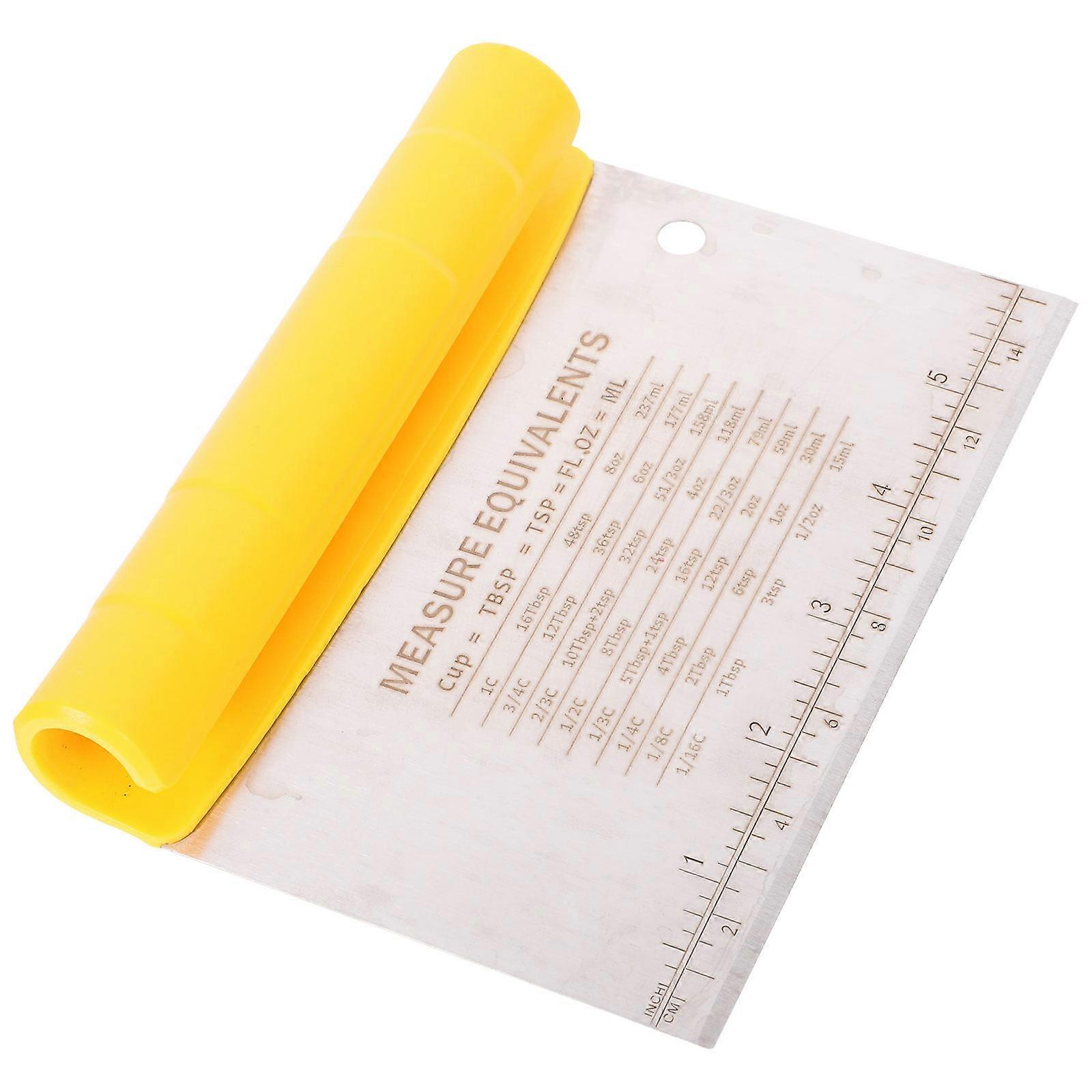Stainless Steel Kitchen Tool for Home Use with Scale Design and Ergonomic Handle Yellow 7.5 inch