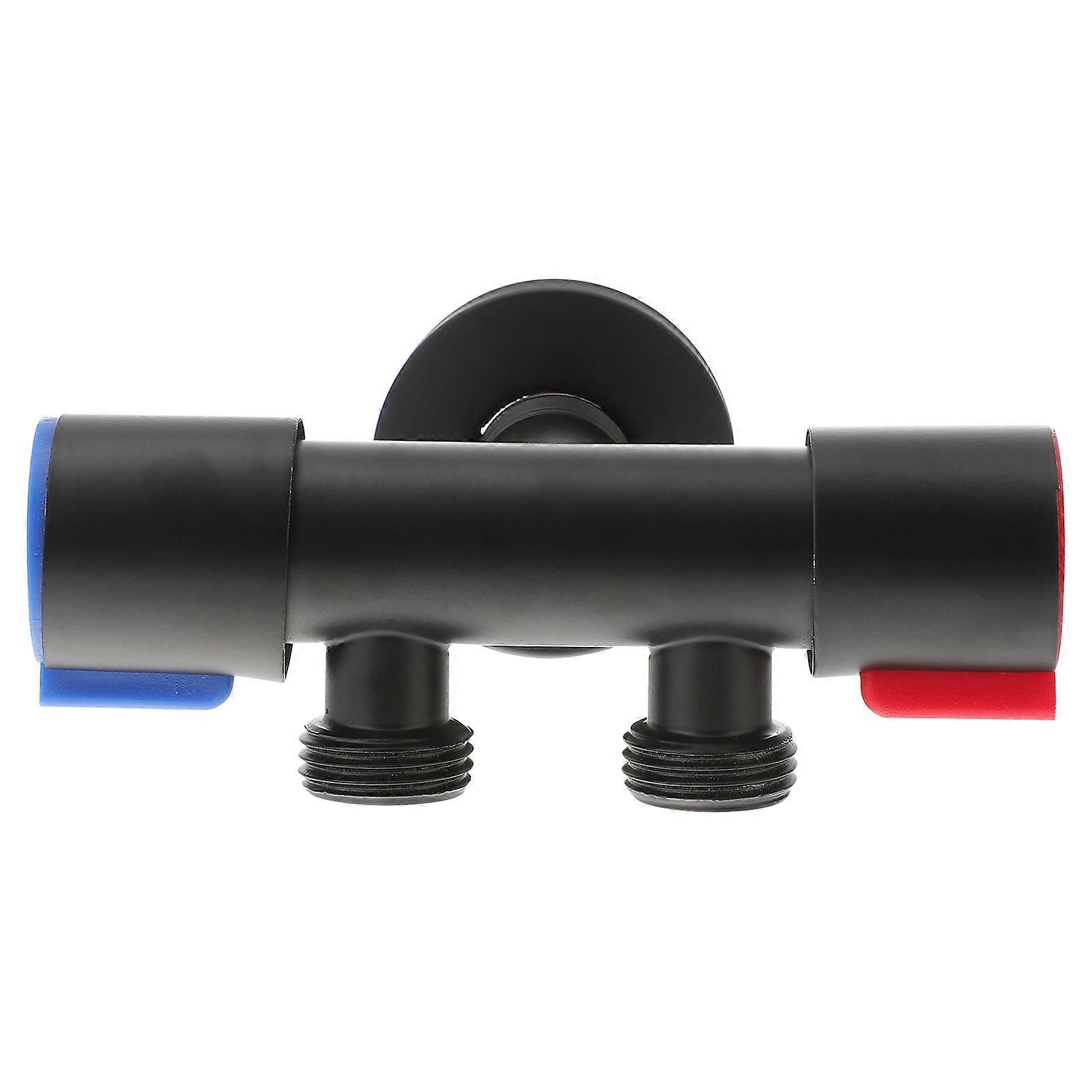 Stainless Steel Angle Stop Valve for Toilet and Bathroom Black Water Shut Off Valve 3/8 inch
