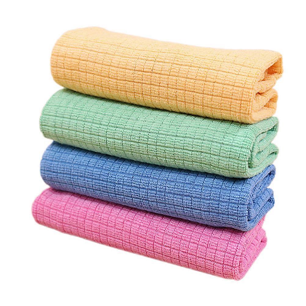 Microfiber Dish Towels for Washing Dishes Assorted Color Excellent Stitching 4 Pcs 10x10 Inches