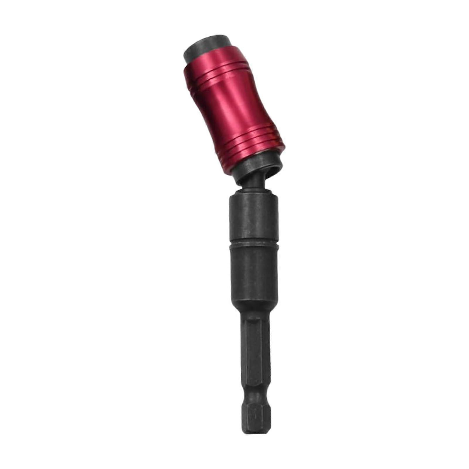 Selflocking magnetic drill bit holder extension rod 1/4' hex shank for easy operation in various tasks, black red.