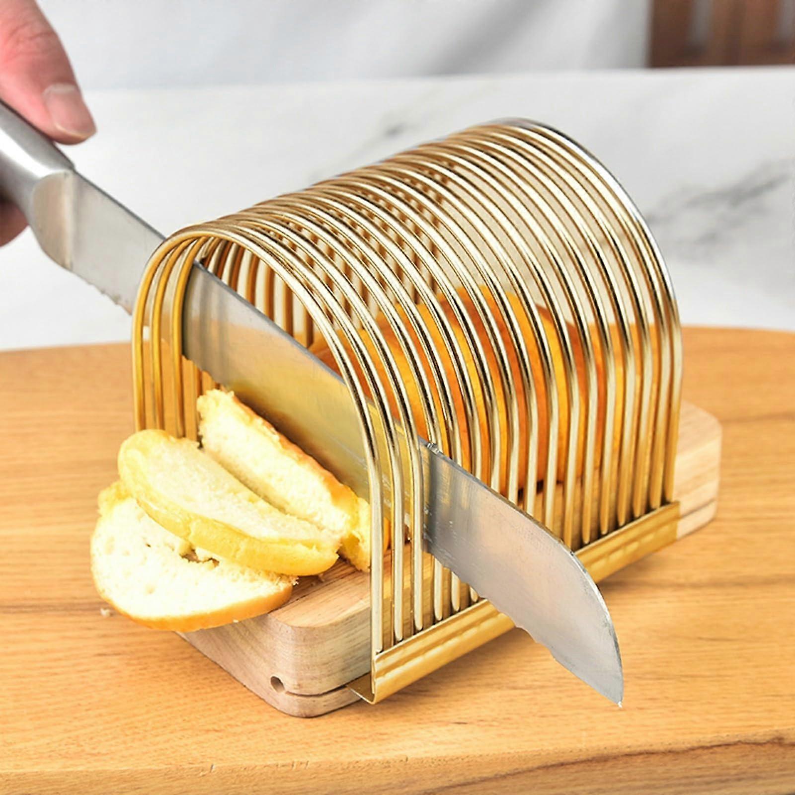 Manual Bread Slicer for Homemade Bread Loaf, Foldable and Compact Bread Cutter Manual, Bread Chopping Board BPA for Bread, Bagels (A)