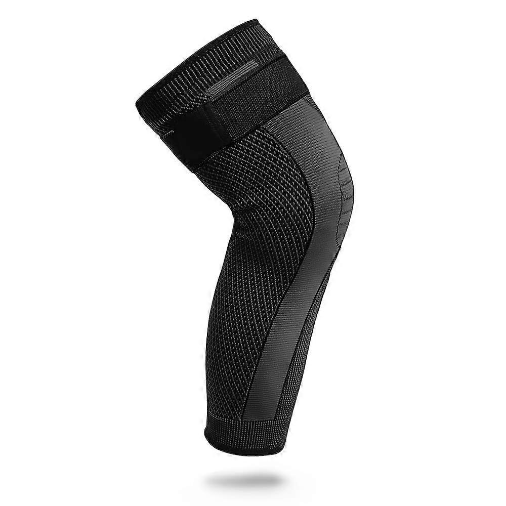 Compression Knee Sleeves for Volleyball and Running, Elastic Knee Support Brace, Black, XL Size, Spring Support