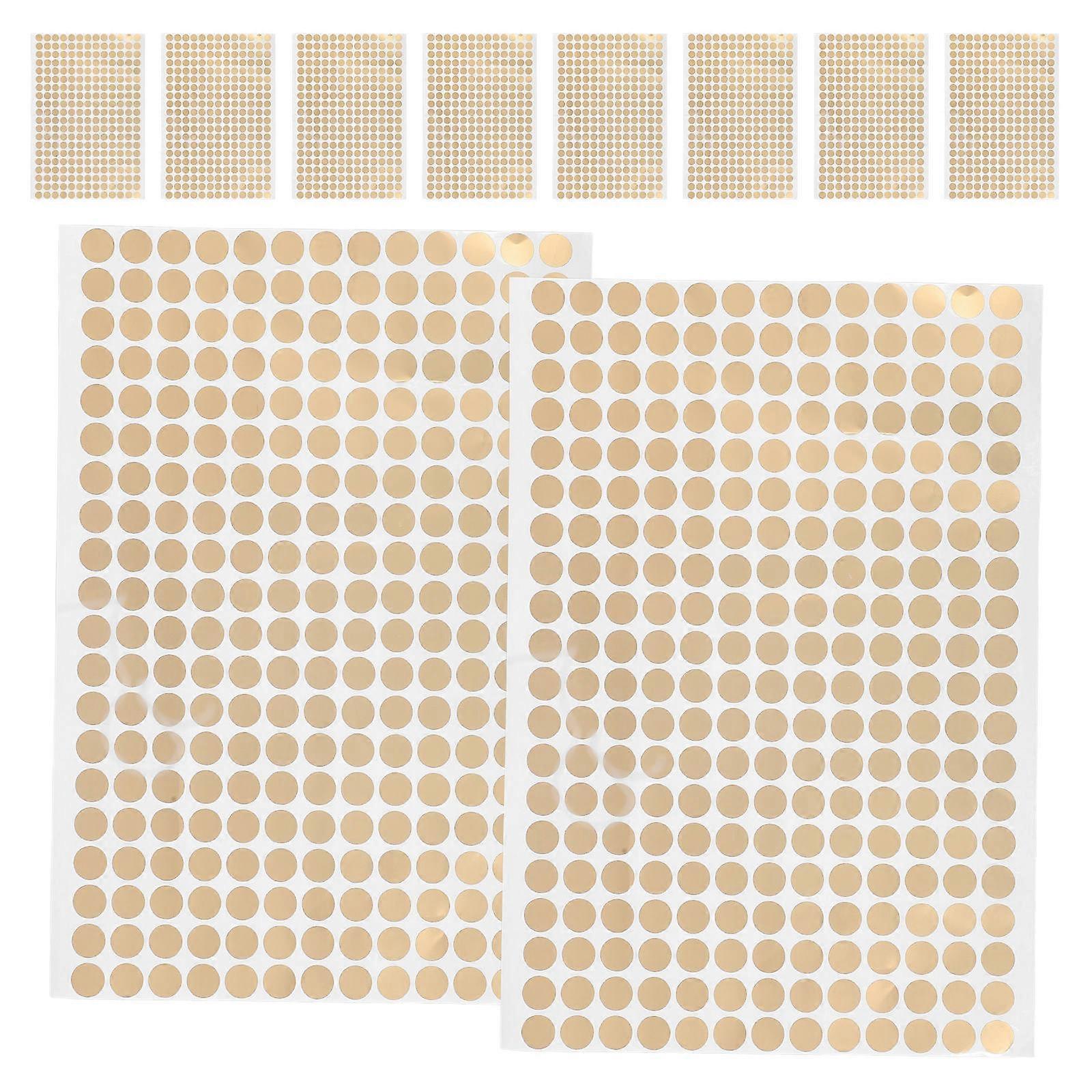 Gold Round Copperboard Self Adhesive Circle Labels Stickers for Gift Boxes Envelopes Notebooks Packaging Home Storage Organization (10 Sheets)