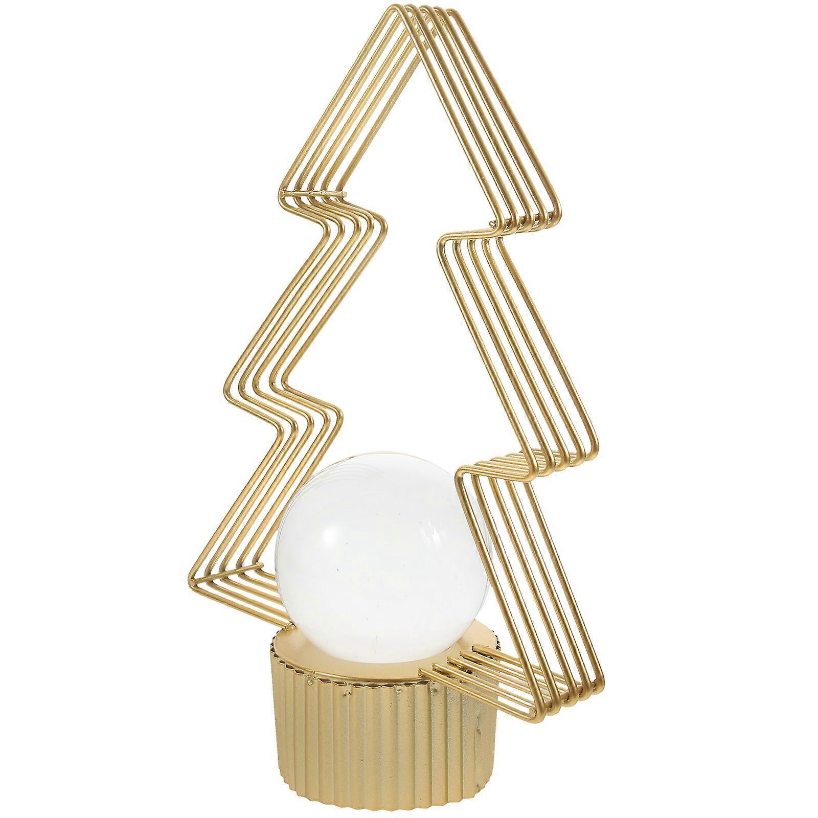Charming Xmas Tree Shape Decoration In Golden Iron For Friends And Families 18X27CM 1 Piece