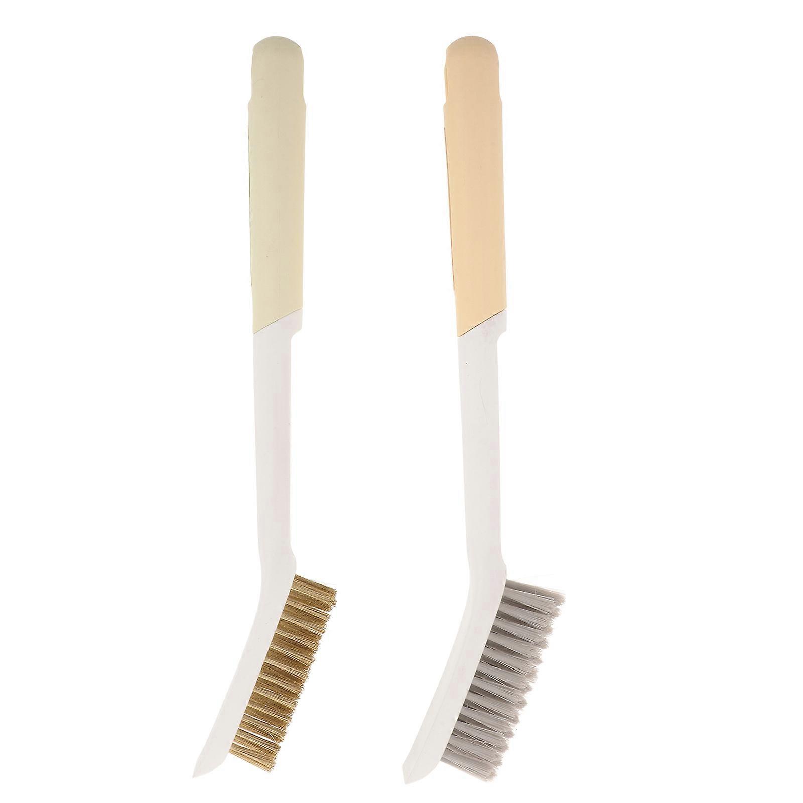 Oven Grill Cleaning Brush 2Pcs Assorted Color Kitchen Use Long Handle Gas Hole Unclogging