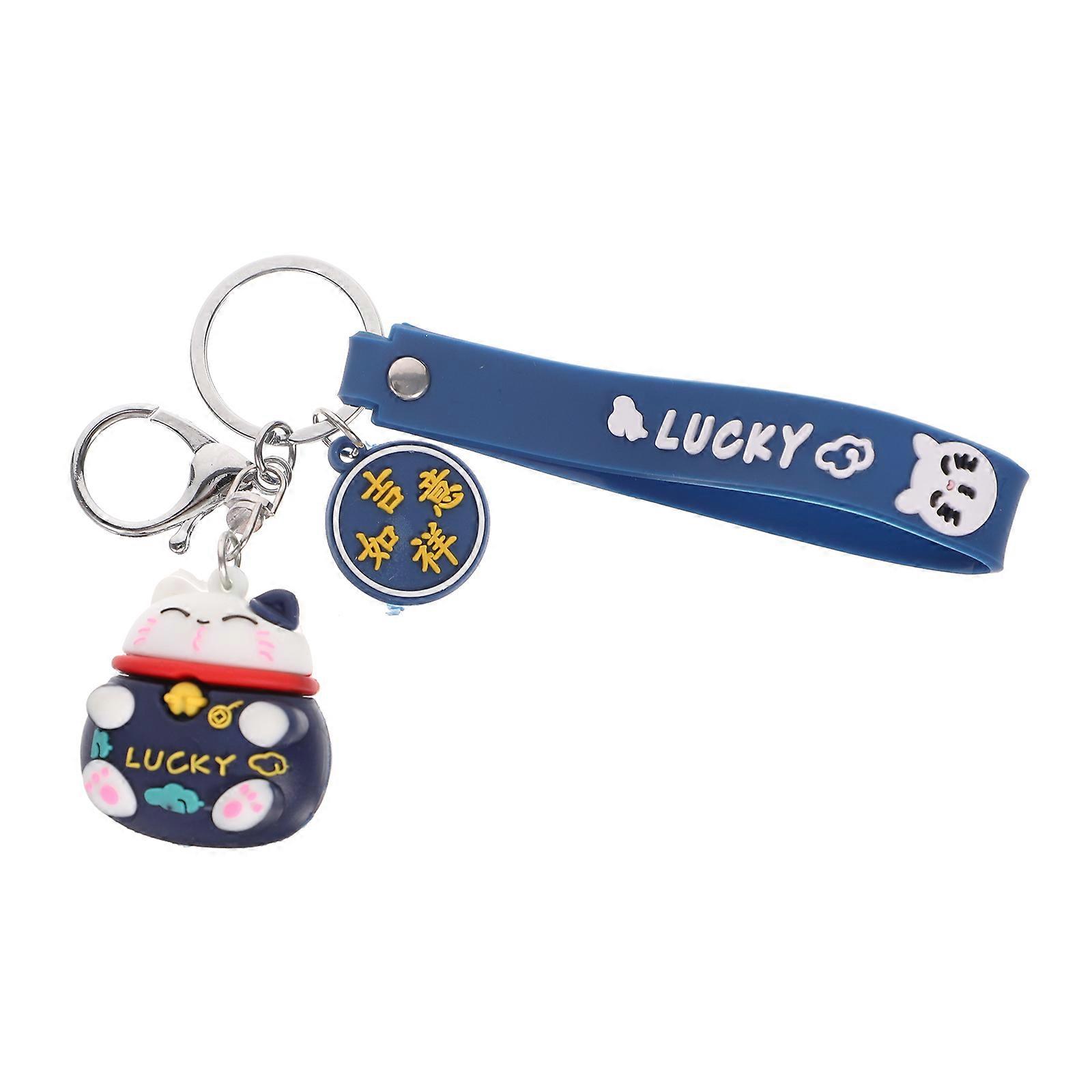 Fortune Cat Keyring Cartoon Style Key Accessory For Backpack Decoration 1Set