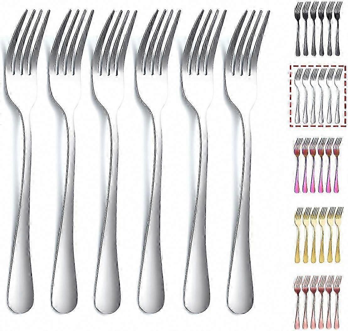Dinner Fork 6 Pieces, Stainless Steel 20cm Forks Silverware, Table Forks Set of 6