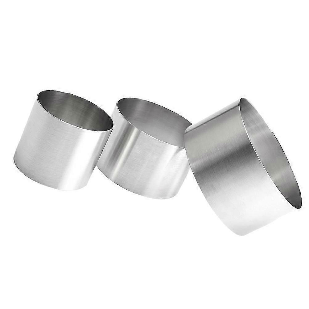 Baking Tool Mousse Cutting and Baking Round Shape Silver Color 3Pcs