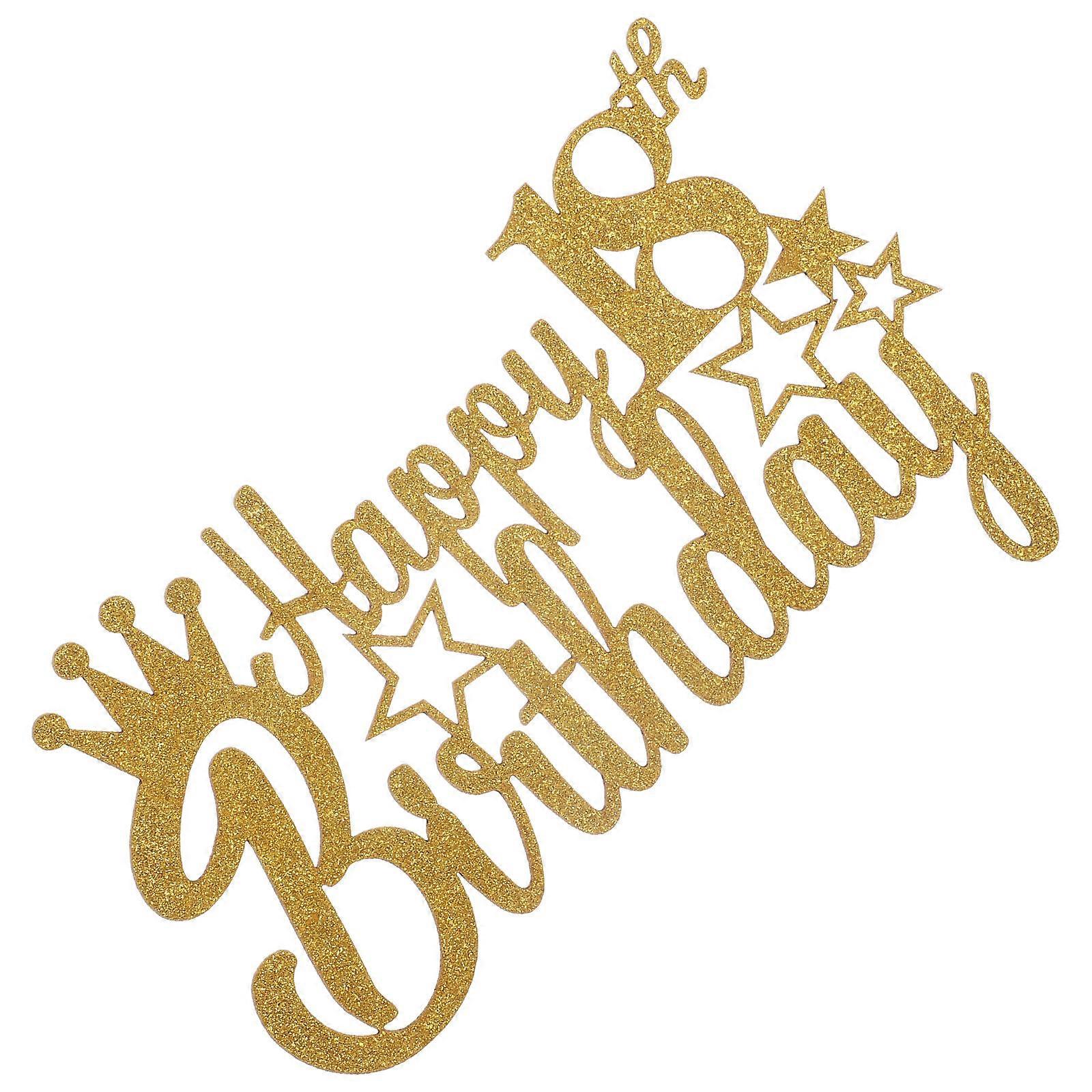 Golden 18th Birthday Cake Topper for Party Decor Made of Paper Beautiful and Unique with Glitter Surface