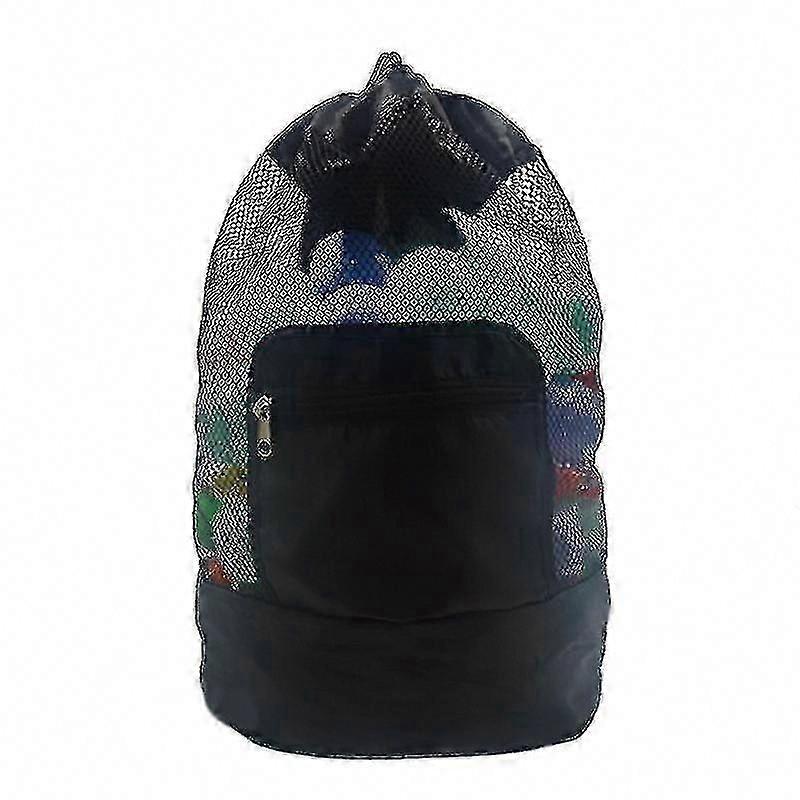 Large Foldable Beach Bag for Kids - Sand & Water Toys Backpack with Games Net, Holds Towels & Toys