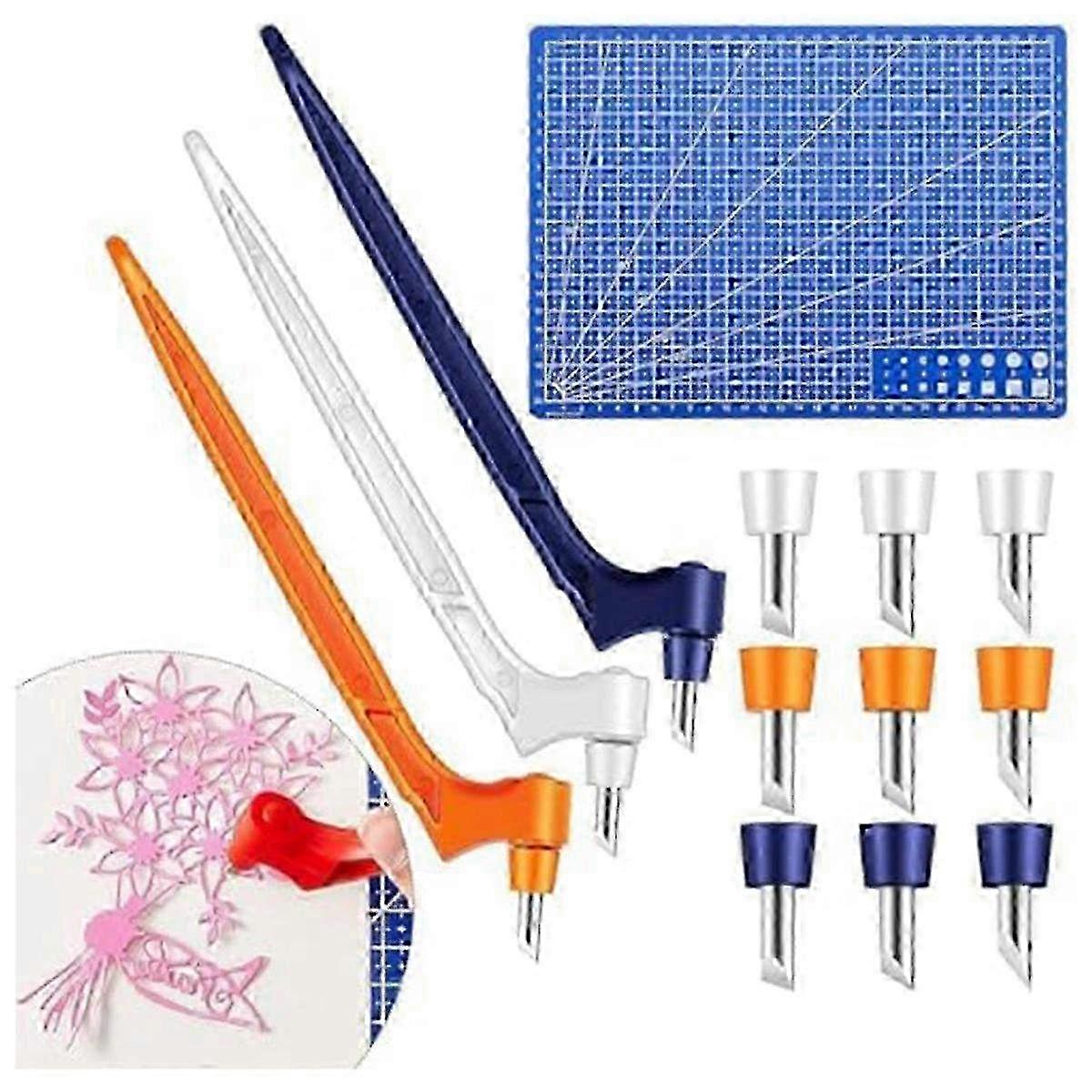 Craft Cutting Tools Set 360 Rotating Gyro Cutting Tool Craft Knife Art Cutting Tool with Cutting Pen for DIY Craf BAs Shown SZRH A-GB