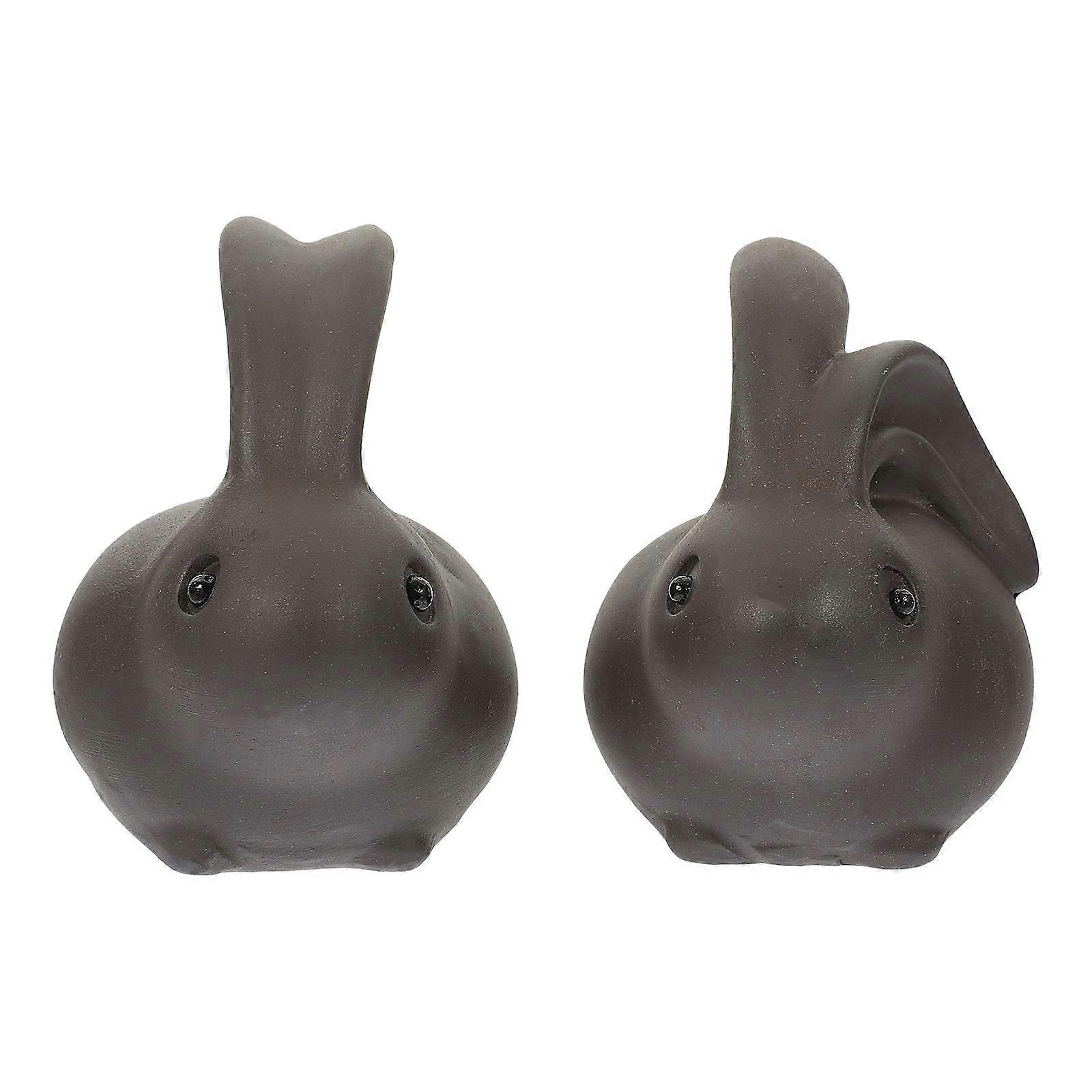 Decorative Rabbit Shape Tea Pets One Pair For Hotel And Home Decoration Featuring Unique Design And Construction