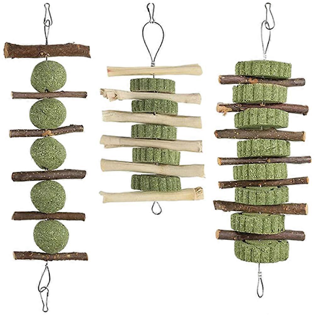Wooden Chew Toys for Small Pets Durable and Safe Materials 3Pcs