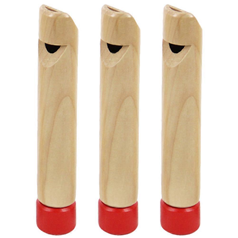 Whistle Toy 3Pcs Wooden Educational Instruments For Kids Khaki Sound Producing Tool