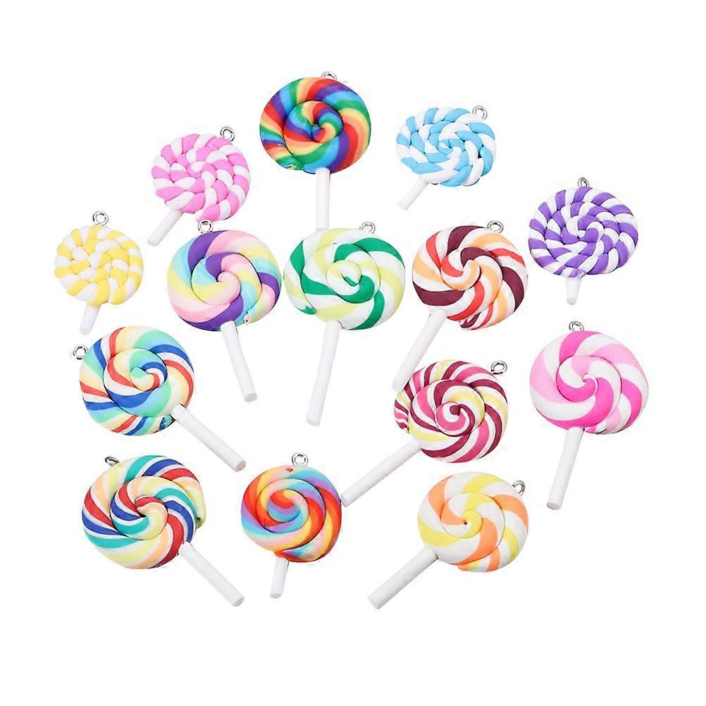 Assorted Color DIY Lollipop Charms 20Pack For Kids Decorative Craft Projects 5X2.8X0.3cm