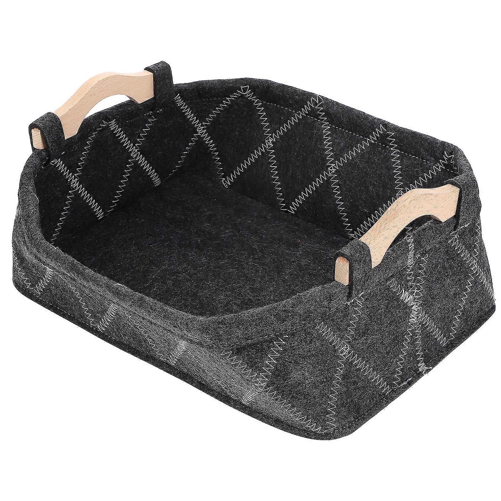 Felt Storage Cube Versatile Picnic Basket Storage Holder 12.6X8.3X3.9in 1Set