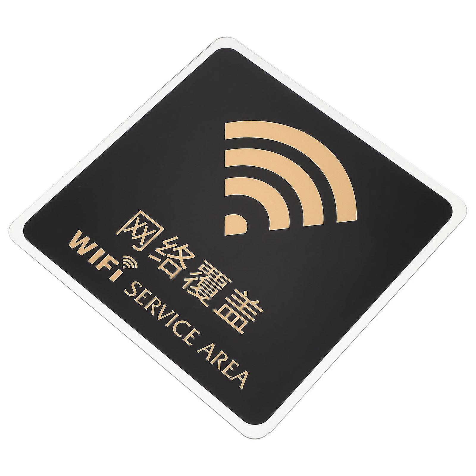 Wireless Network Coverage Sign Acrylic Business Centerpiece Show Wifi Coverage 15X15X0.2CM Strong Adhesive Sticker 1Pcs