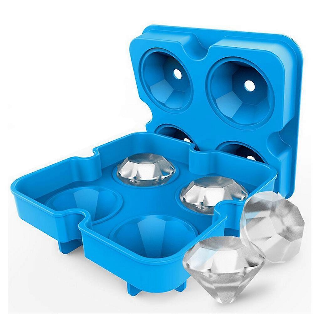 Silicone Chocolate Mold for Making Ice Cubes Diamonds and Cakes 4 Cavities Blue