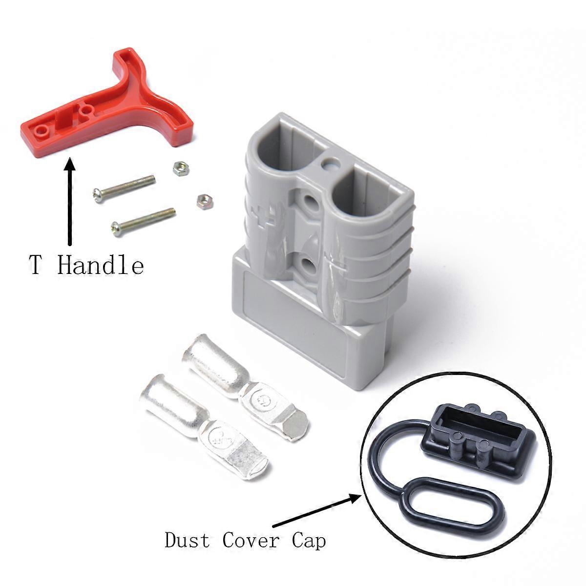 Quick Connector Universal 10-12 AWG 50A Battery Connect Quick Connector Plug For Vibration Resistant Applications Grey 2Pack