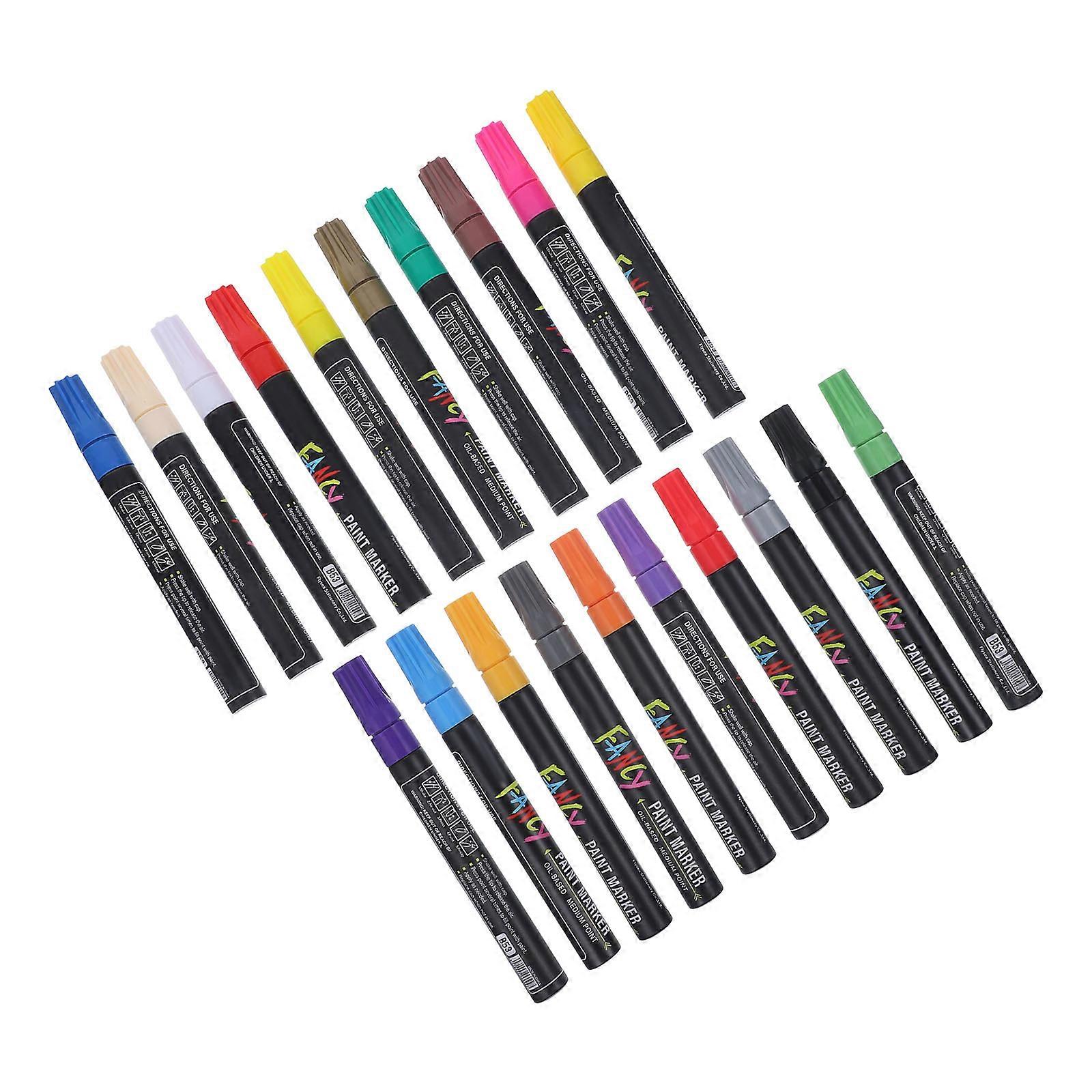 20Pcs Non-toxic Art Paint Pens Suitable For DIY Projects And Crafts On Metal Surfaces Featuring Quick-drying Capabilities