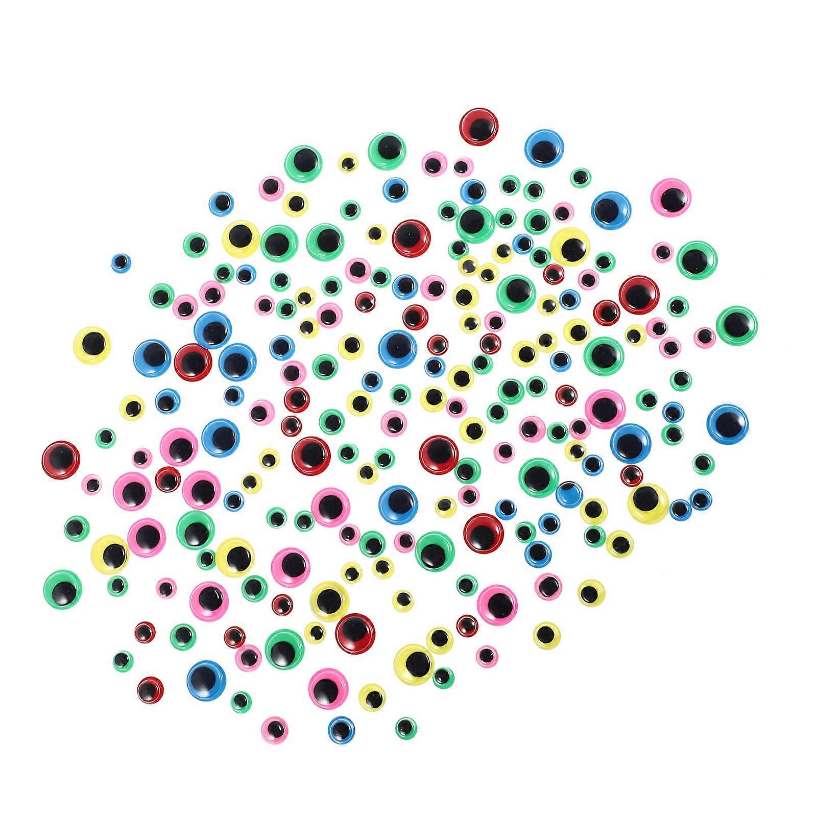 200pcs Self Adhesive Eyeball Stickers for Crafts with Vivid Colors and Bright Matching Multi Plastic