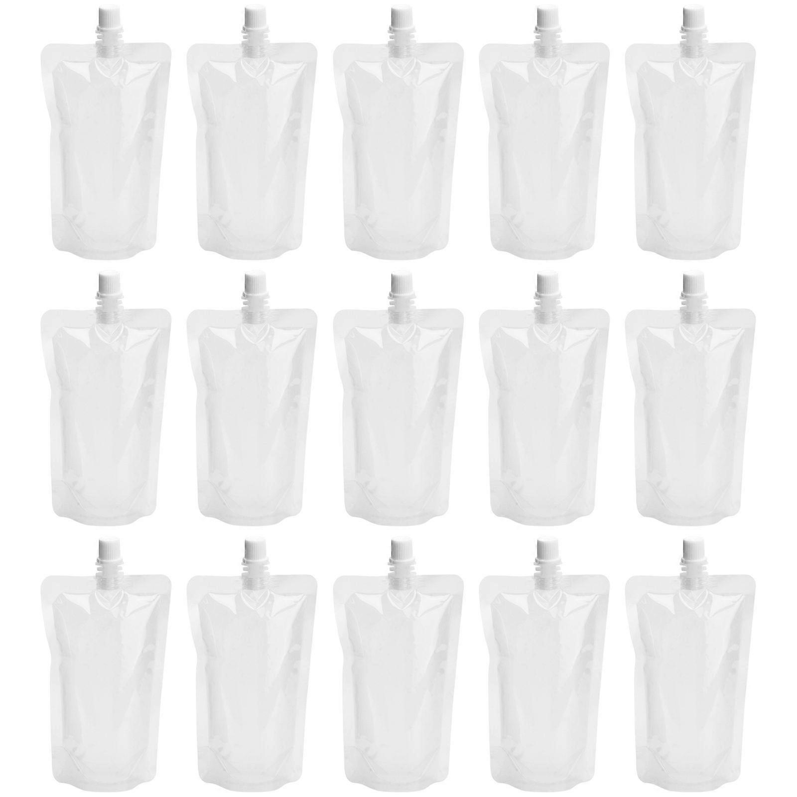 50pcs Transparent Beverage Flasks Standing Liquor Pouch Portable Plastic Drinks Bag (250ml)