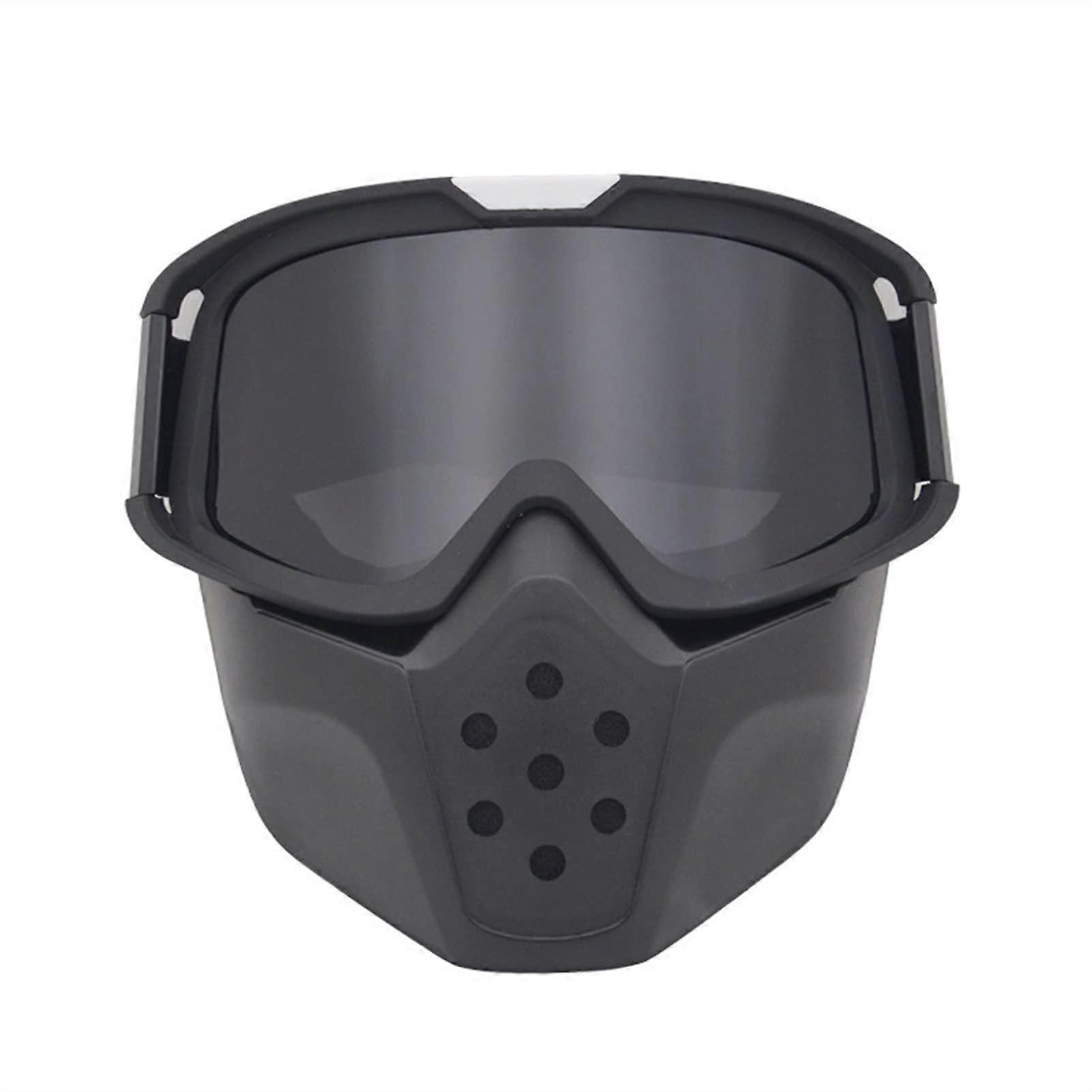 Cross Goggles Motorcycle Goggle Mask with Removable Grey Lens for Open Face Helmet Motocross and Paintball Game