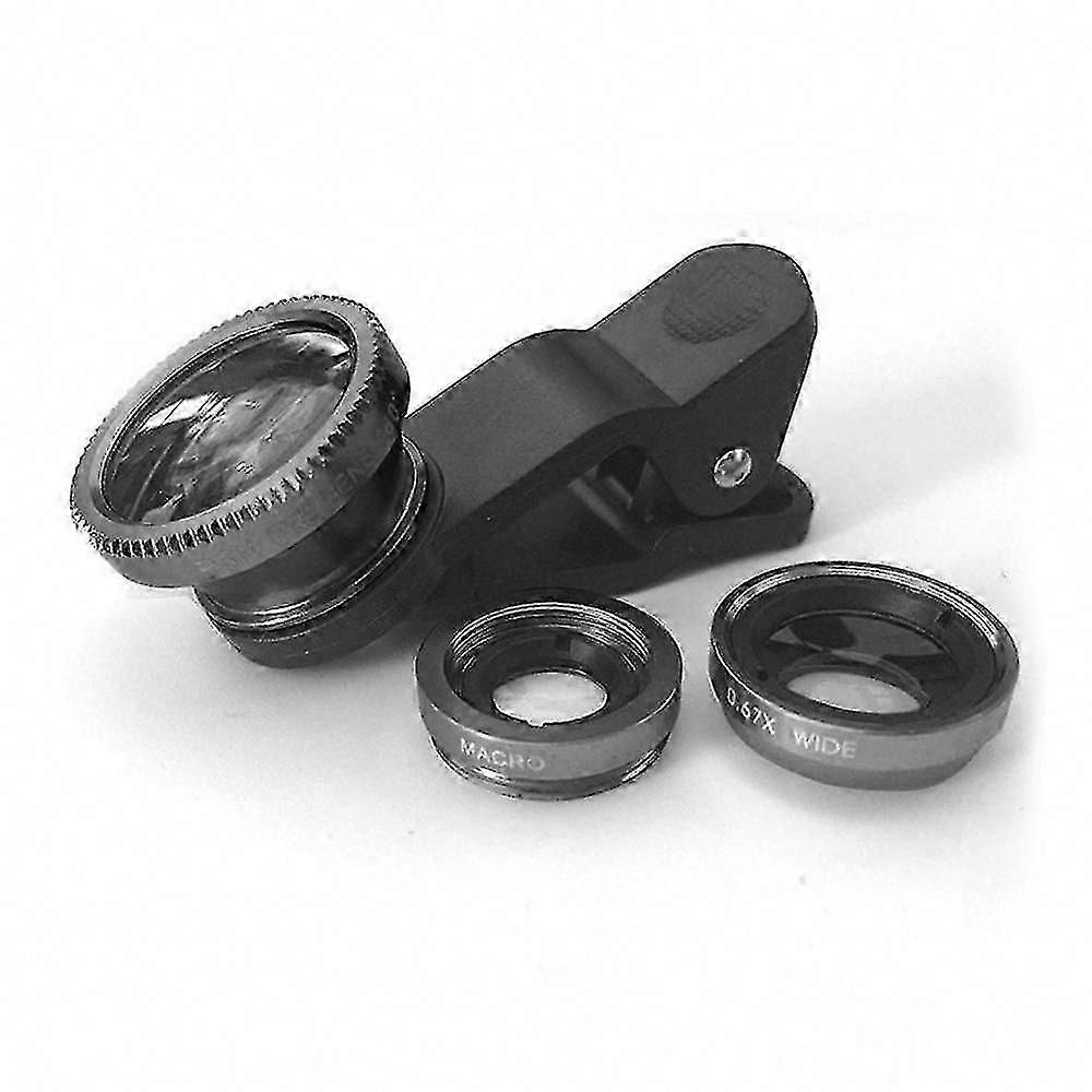 FONKEN 3-in-1 Fisheye Lens Kit for Smartphones - Wide Angle, Macro & Zoom Camera Lens with Clip for Phone Photography