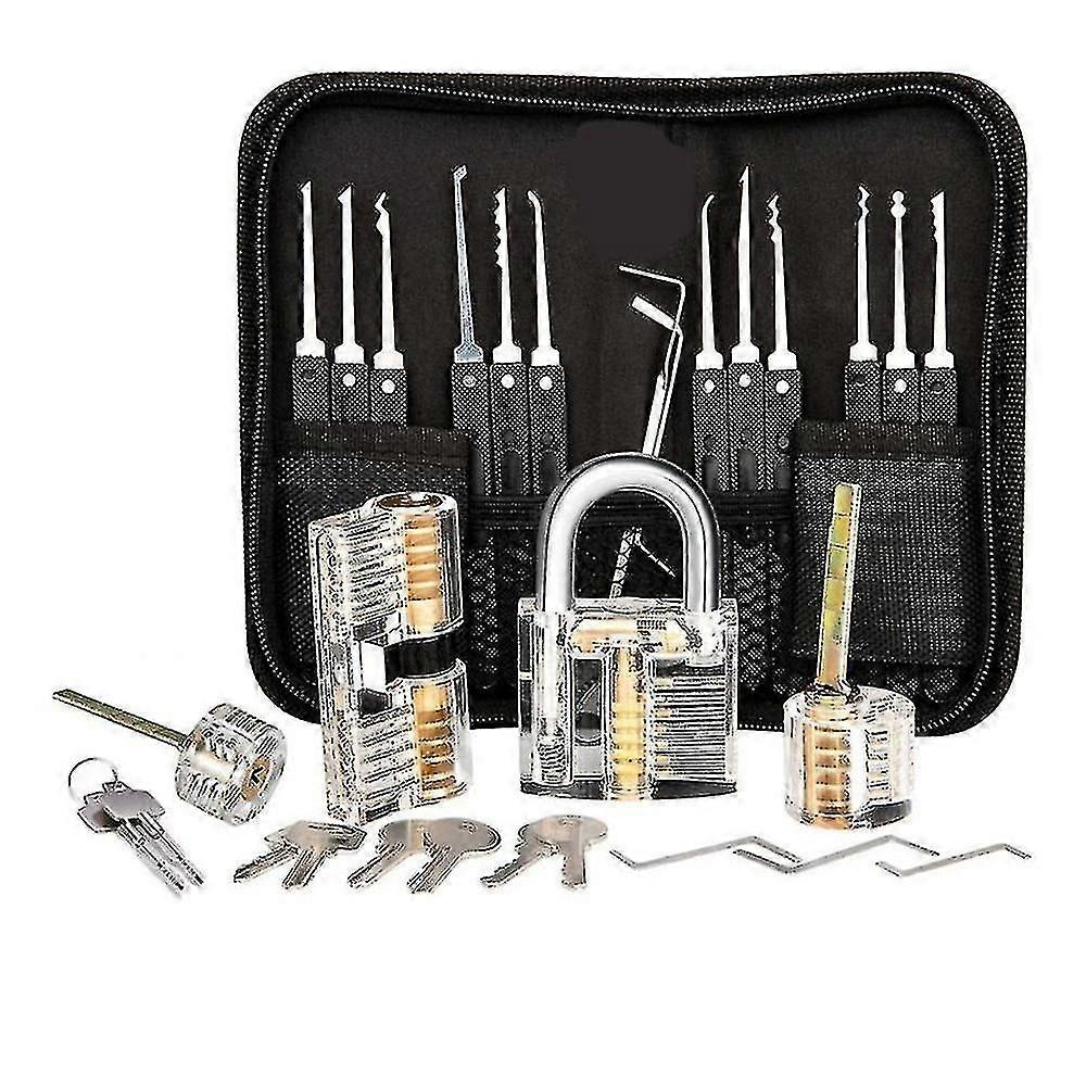 25pcs Lock Picking Kit with 3 Practice Locks