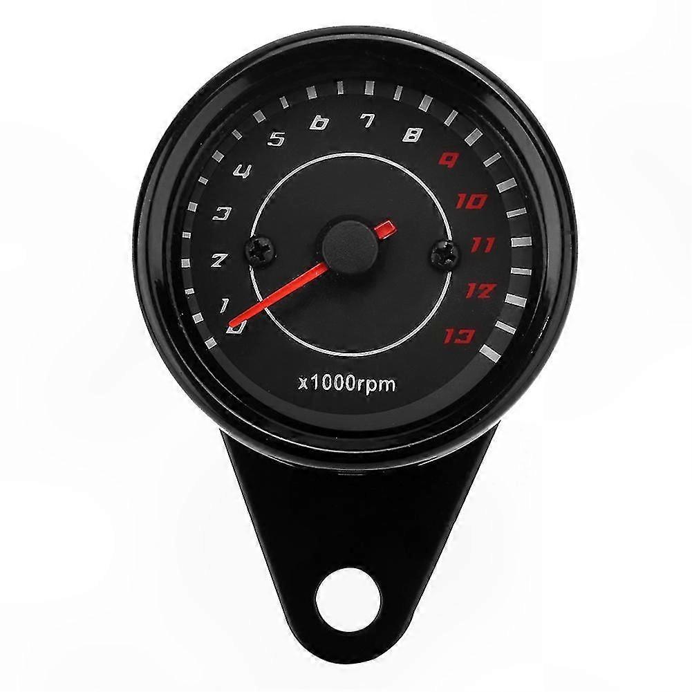 Aluminum Motorcycle Tachometer Speedometer with Black Housing and Dial Replacement Gauge