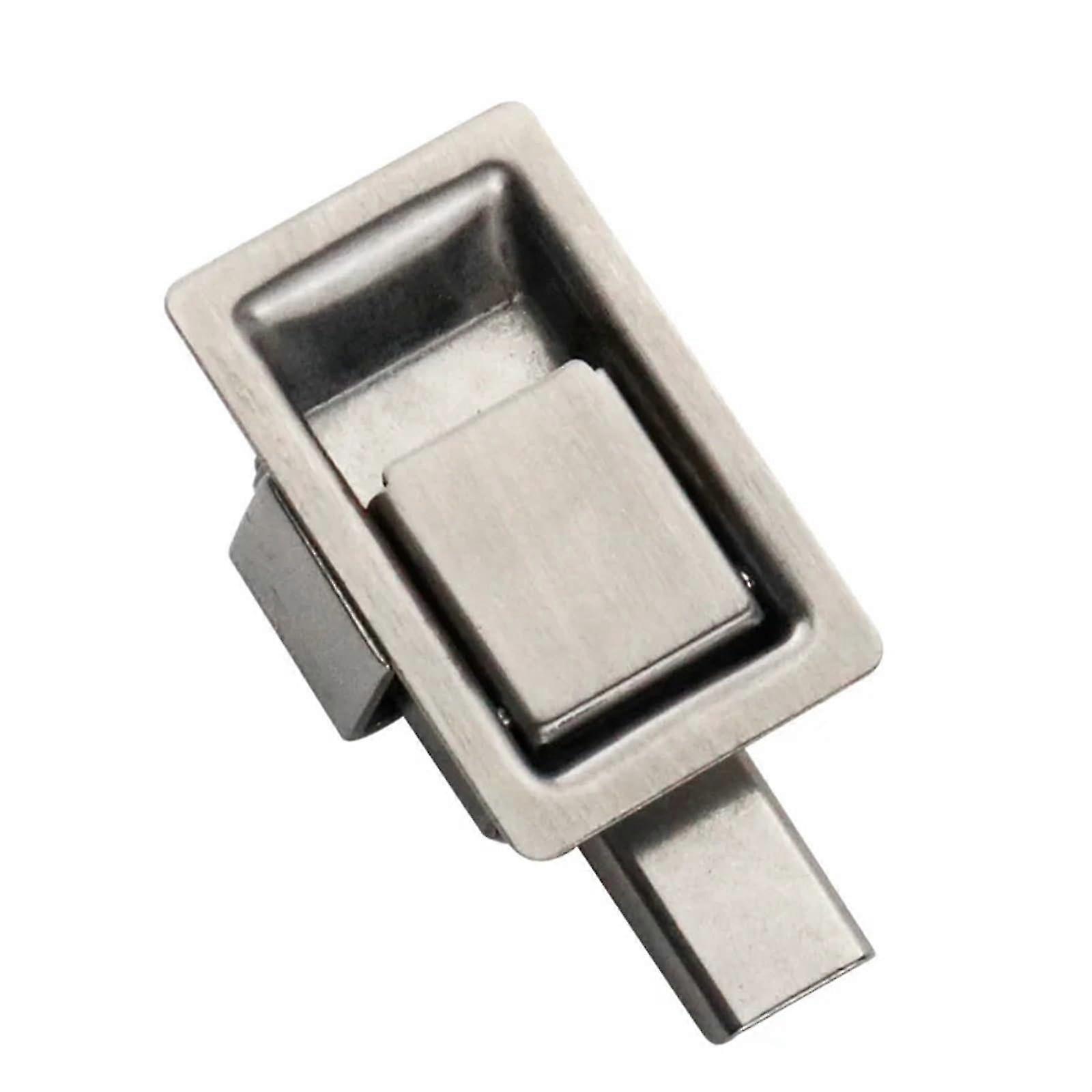 Stainless Steel Pull-Type Panel Lock Latch, Flat Small Toolbox Equipment Lock, 1Pc