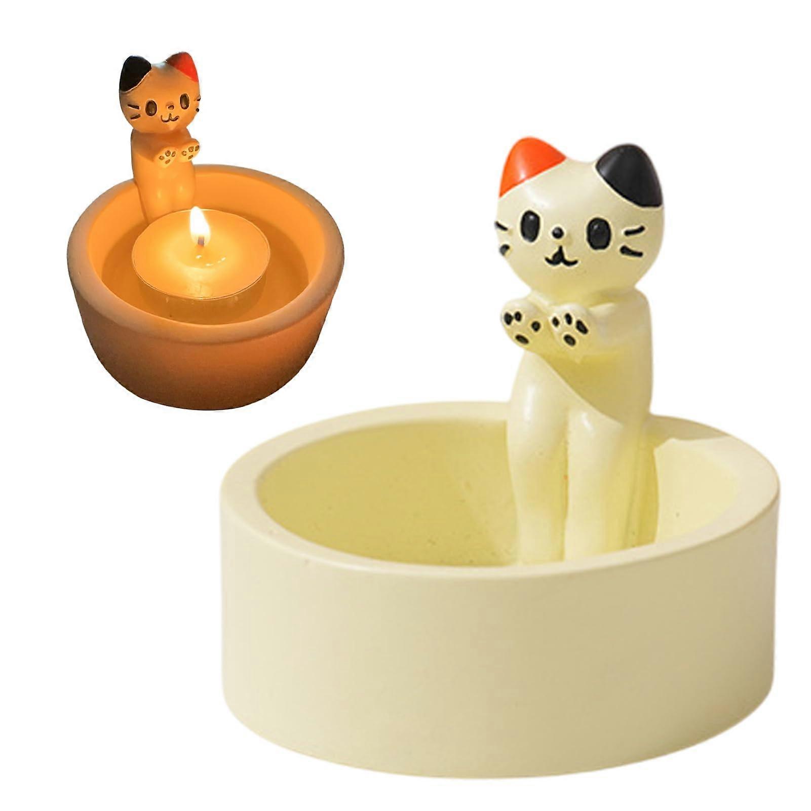 Cat Candle Holder,Cat Warming Paws Candle Holder, Cat tea light holder