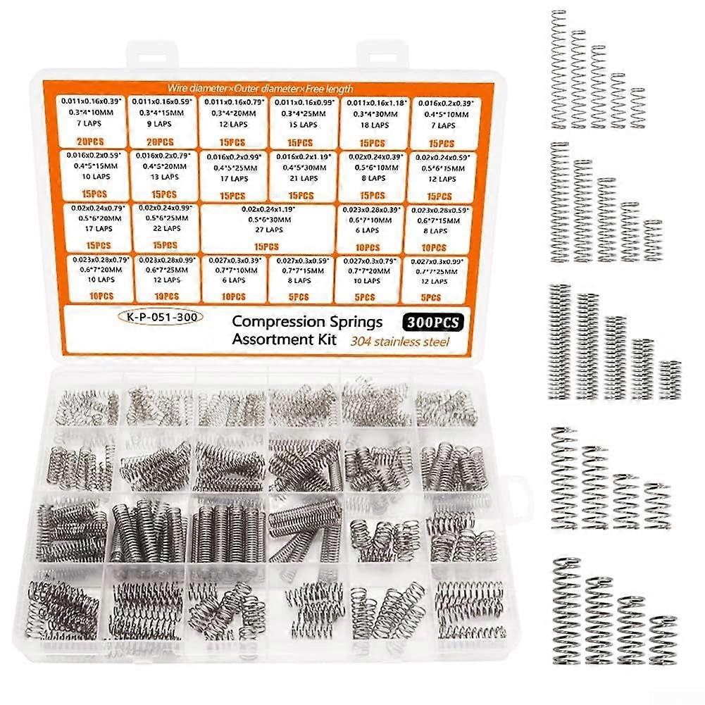 Assorted 300 Pcs Compression Springs Set with 23 Sizes for Effective Home Repairs