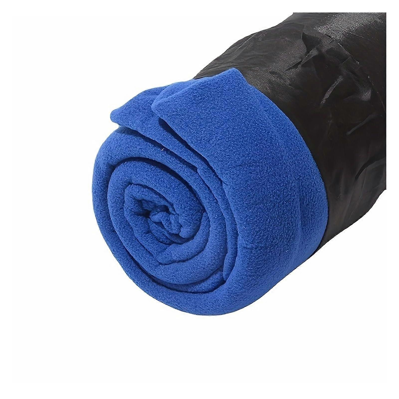 كيس النوم بطانة 1 قطعة حقيبة نوم محمولة من الصوف القطبي في الهواء الطلق خيمة التخييم سرير السفر كيس نوم دافئ بطانة اكسسوارات التخييم (الأزرق الملكي)