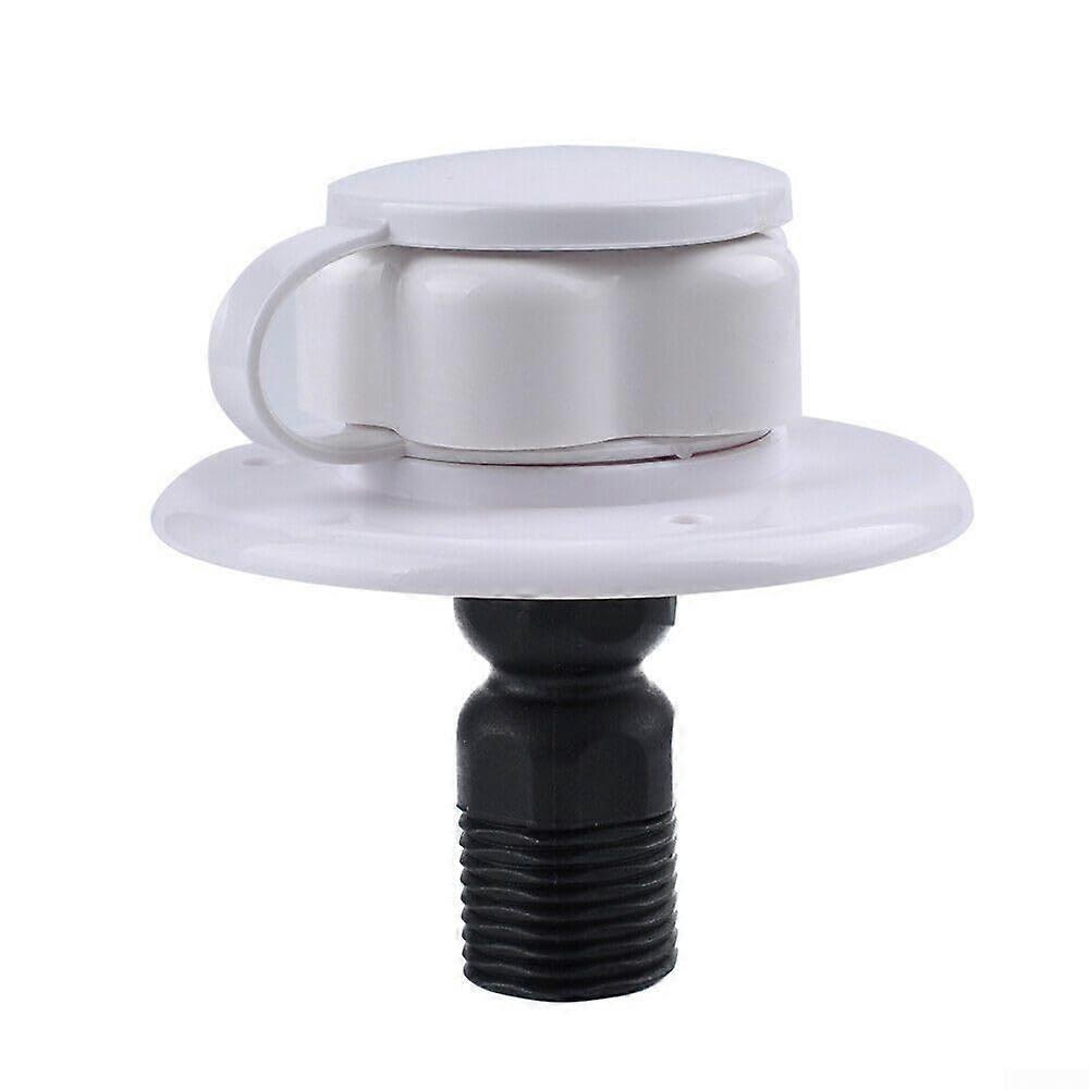 Water Inlet Check Valve Flange Hose Connector for RV Trailer Parts, Durable White Plastic, Compatible with Standard Hoses
