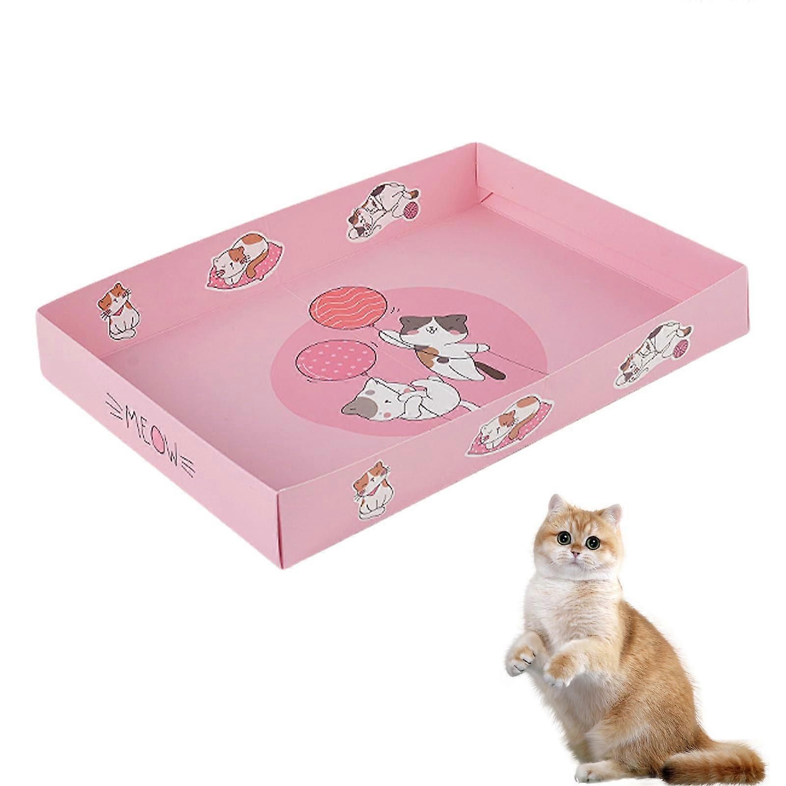 Portable Cat Travel Litter Box, Lightweight and Easy to Clean (Pink)