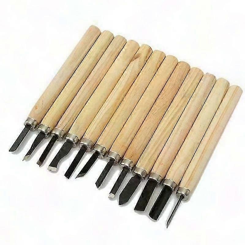12-Piece Wood Carving Chisel Set with Canvas Case | Professional & Beginner Woodworking Tools