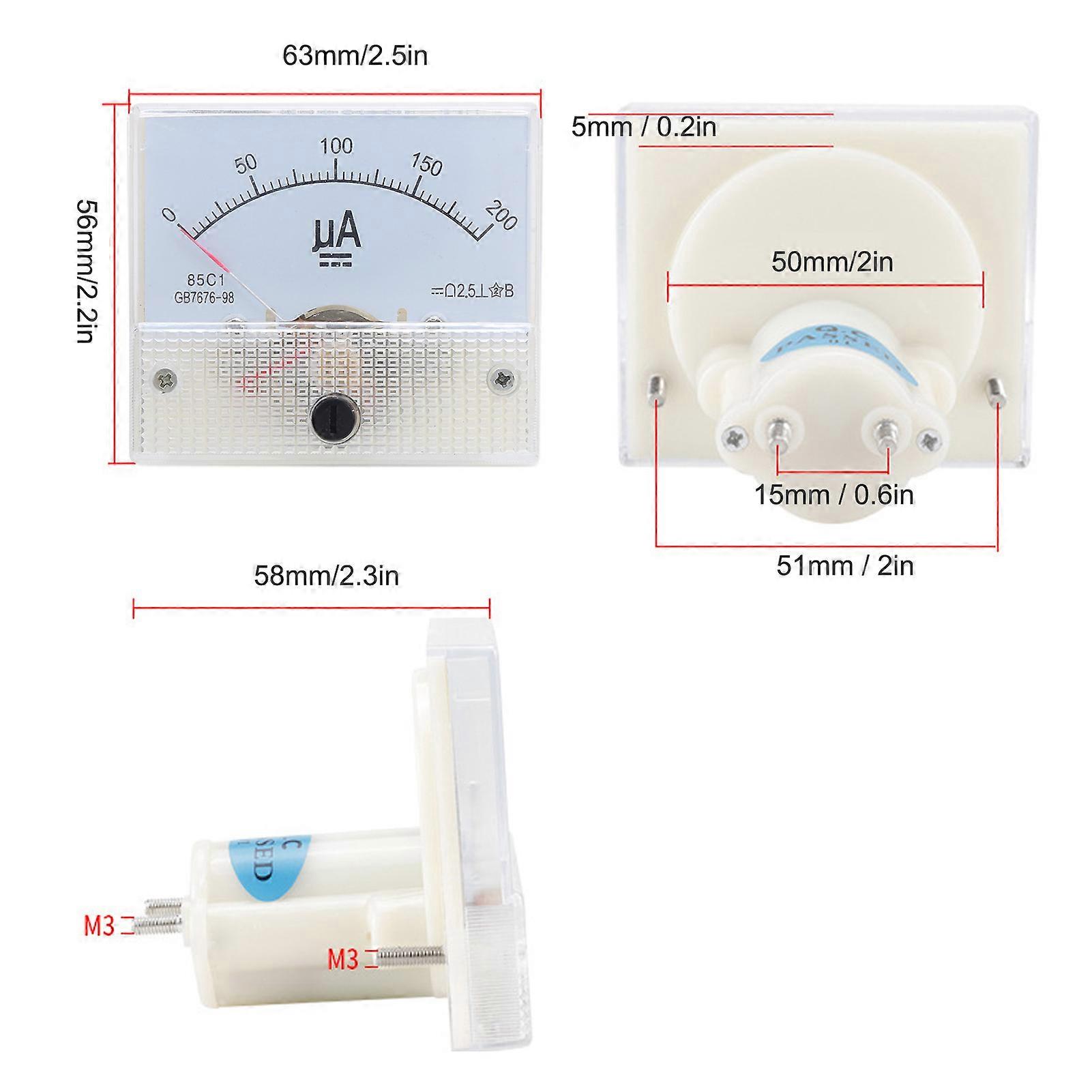 85C1 DC 0~200UA Pointer Current Meter HighAccuracy Ammeter Analog Panel Current Measuring Meter