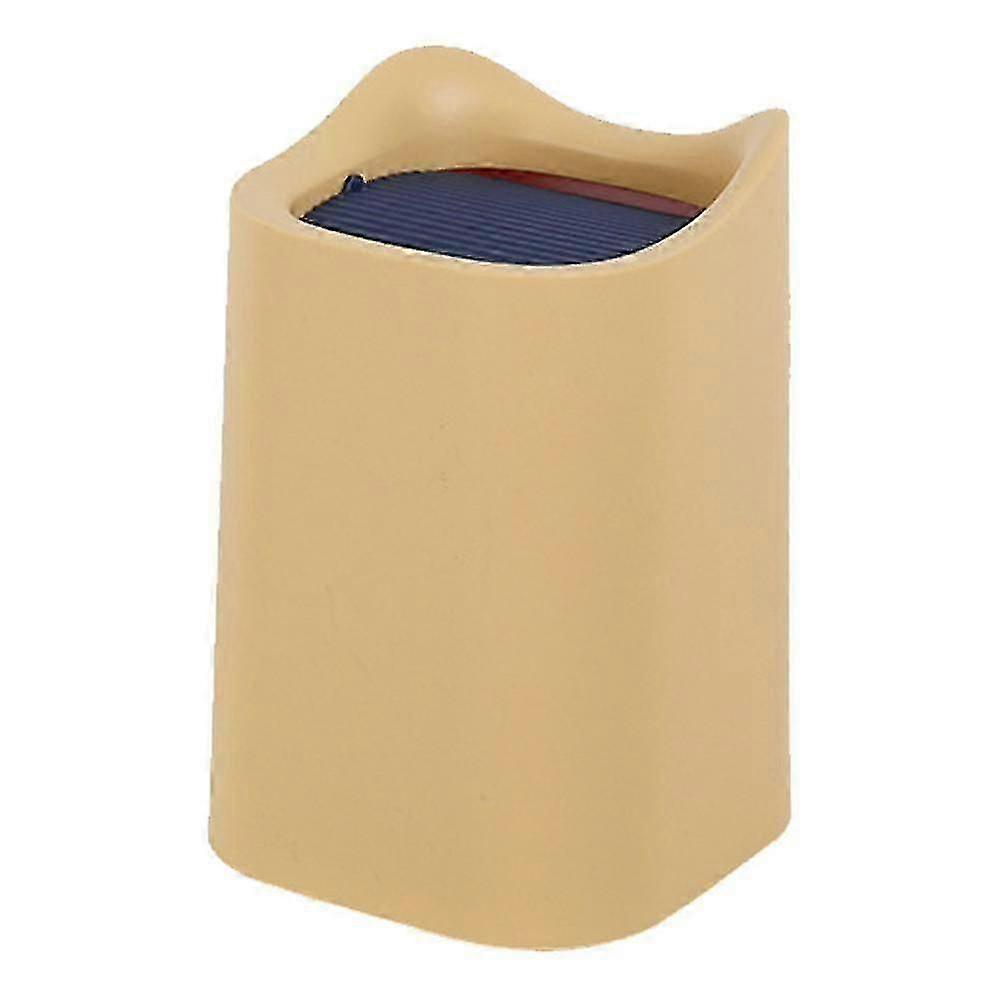 Plastic Mini Wastebasket Trash Can With Lid Compatible With Bathroom Vanity, DesktopYellow