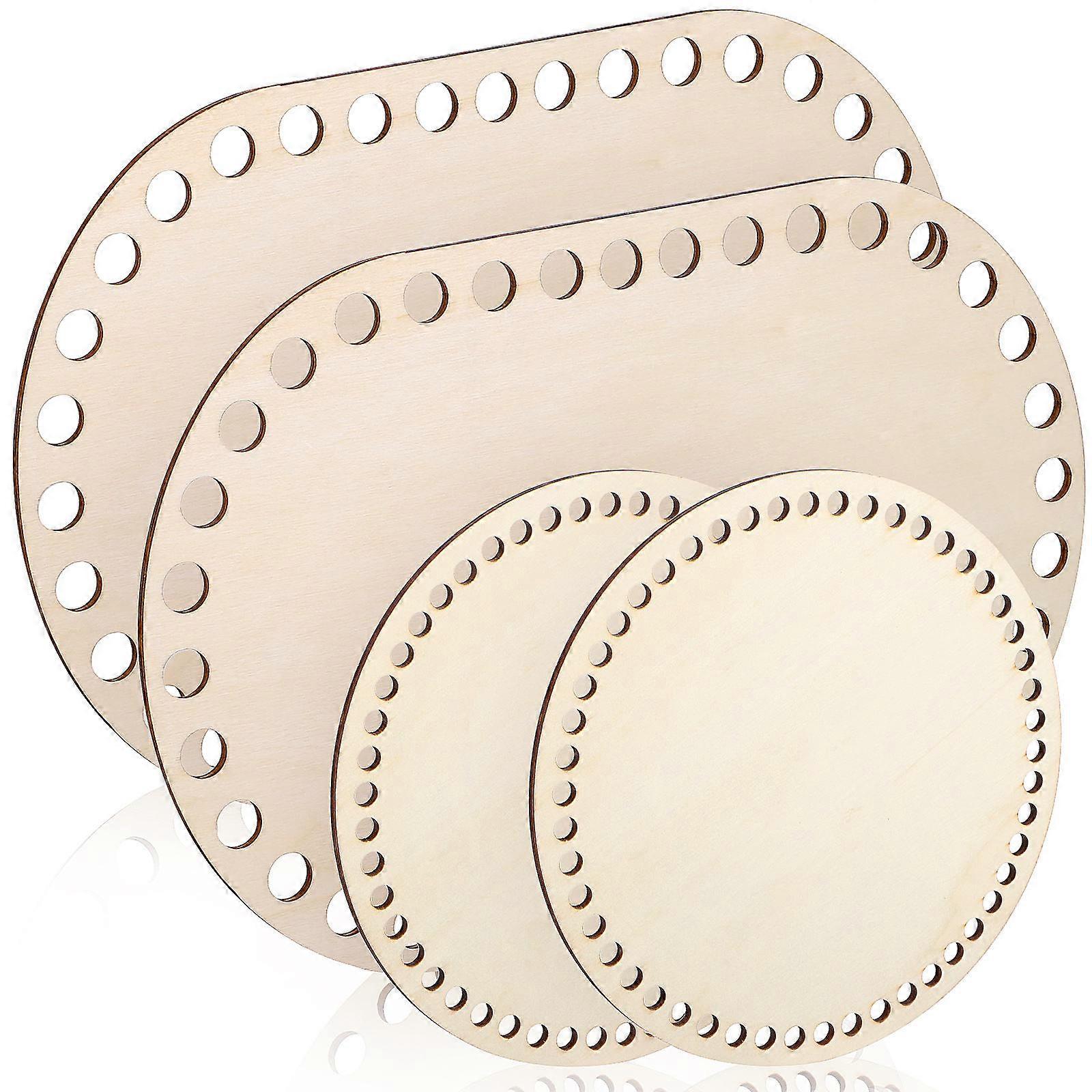 Natural Wooden Basket Bottoms for Crocheting – Oval & Round Shapes – DIY Craft Supplies for Knitting and Weaving Projects