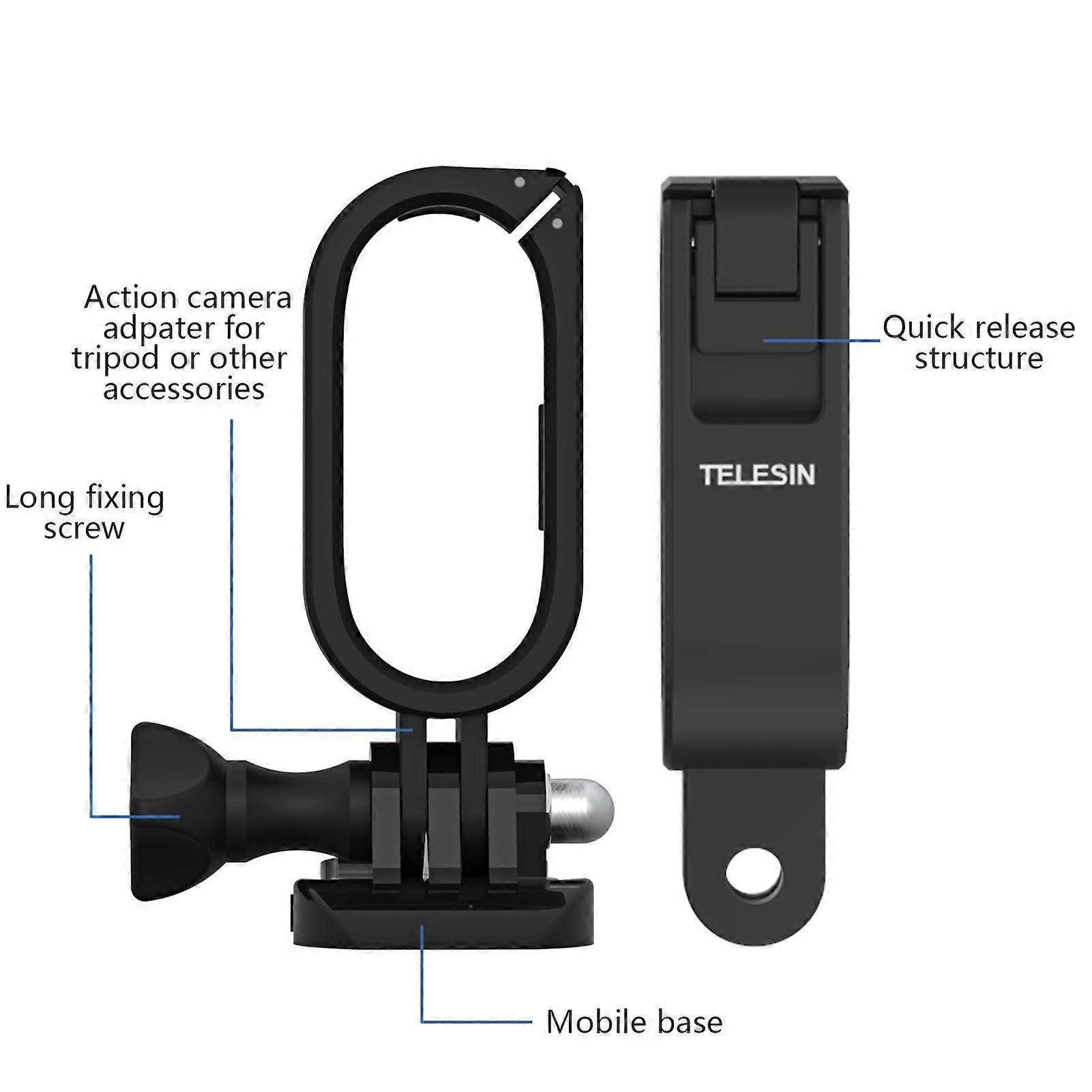 TELESIN IS-CFR-002 Camera Frame Mount Plastic Protective Case Camera Mount Adapter with Frame Base Fixing Screw Replacement for Insta360 GO2