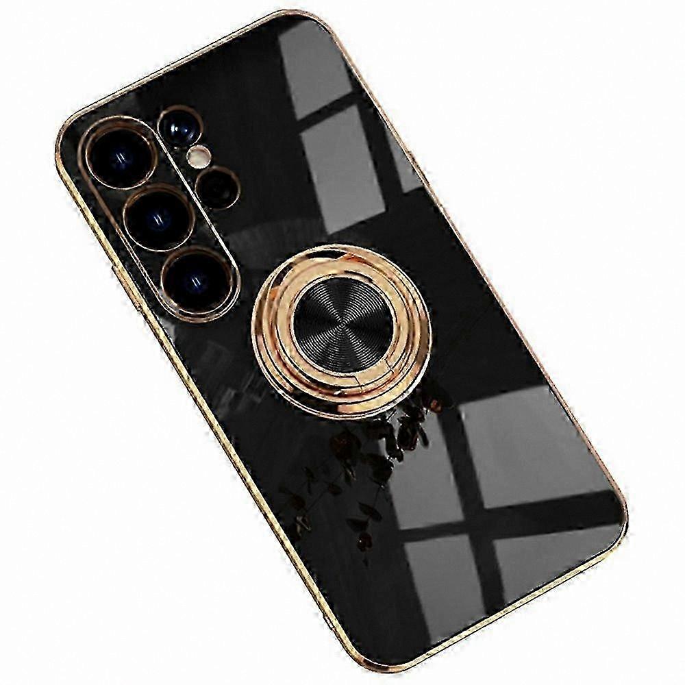 Electroplated TPU Phone Case with Ring Holder for Galaxy S24 Ultra