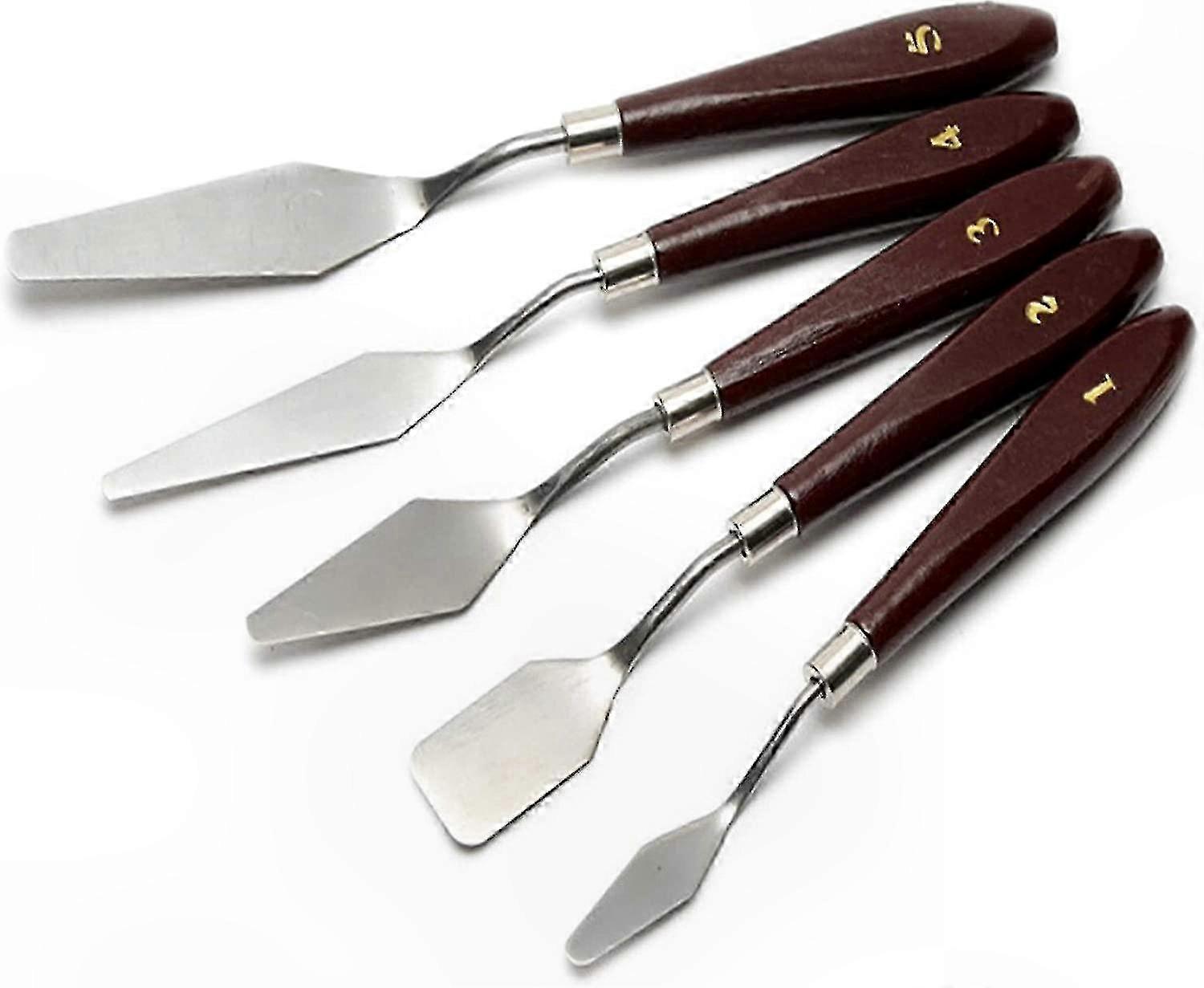 Stainless Steel Painting Spatula with Wood Handle for Oil and Palette Art Techniques