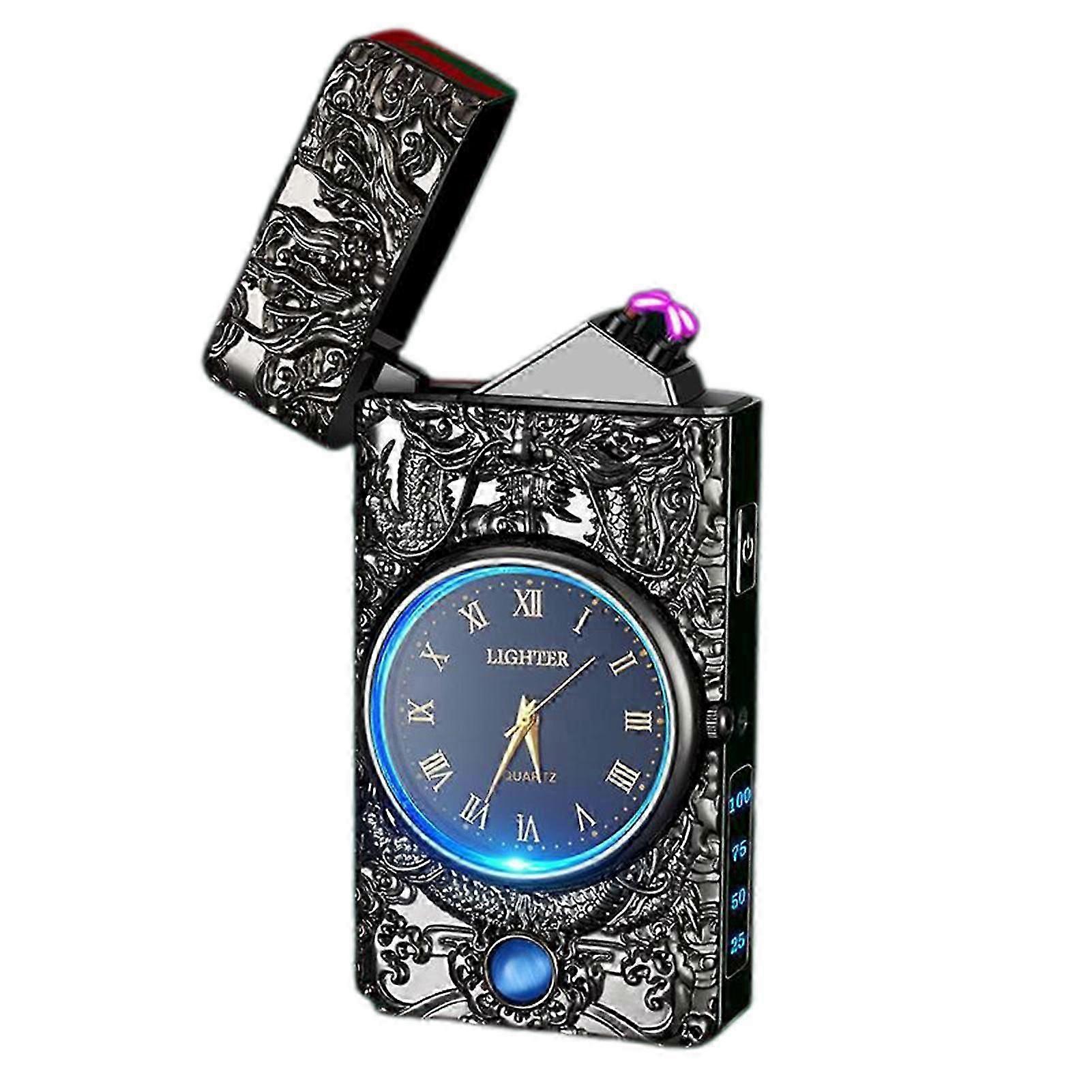 Electric Lighter with Battery Indicator Windproof Lighters with LED Light Ideal Holiday Present