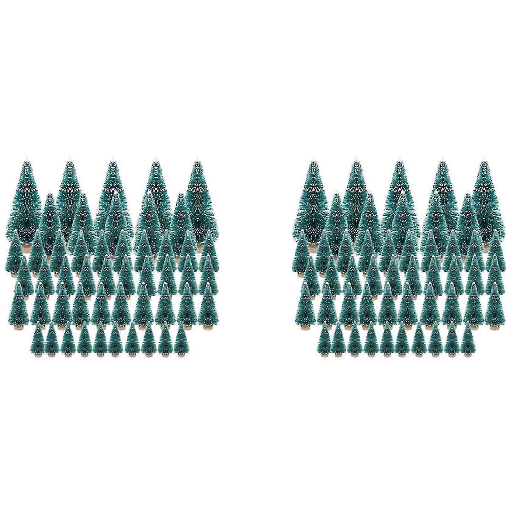 100PCS Miniature Artificial Christmas Trees - Frosted Pine Trees for DIY Christmas Party Decorations