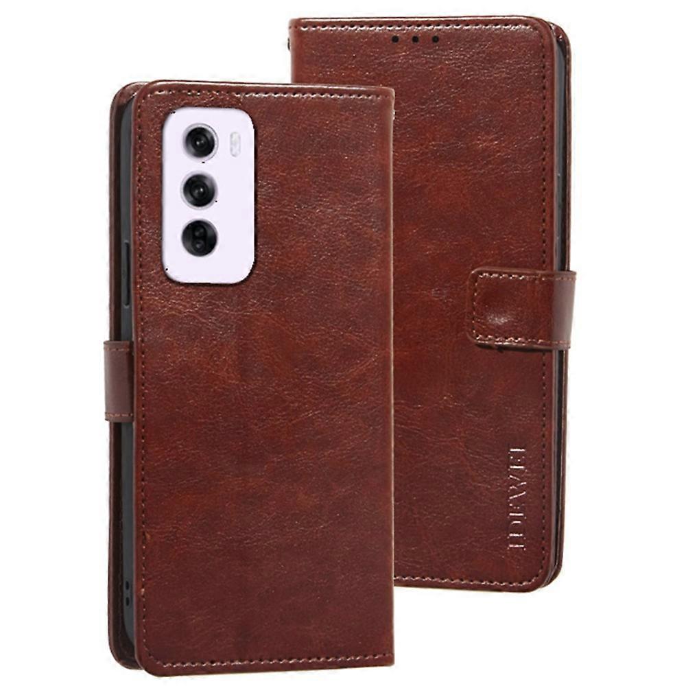IDEWEI Compatible For Oppo Reno12 5G (Global) Stand Case Crazy Horse Texture Leather Phone Cover