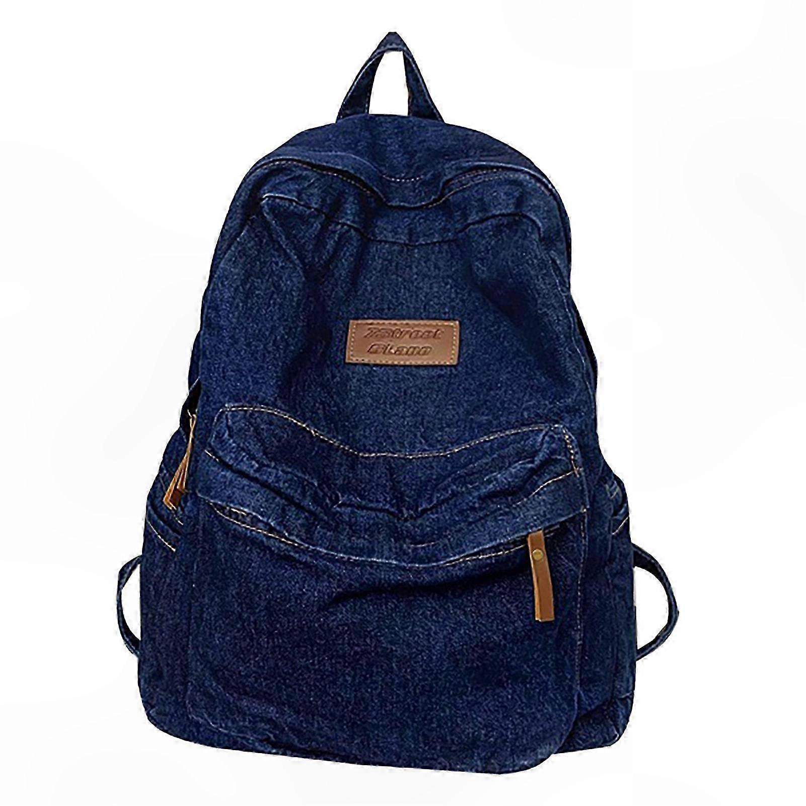 Denim Daypack for Middle Schoolers with Single Main Compartment