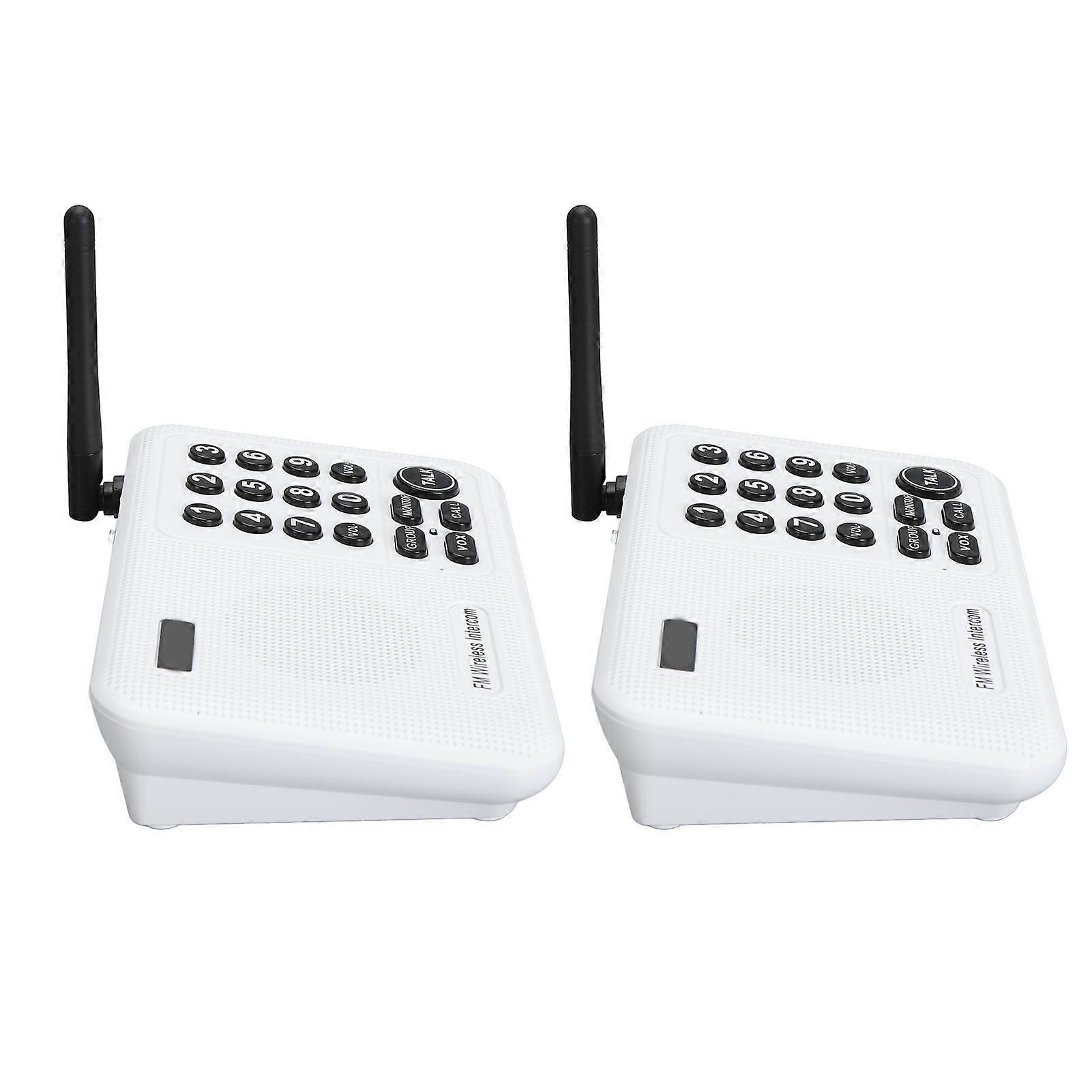 Wireless Intercom System 3280ft Range 10 Channel White US Plug