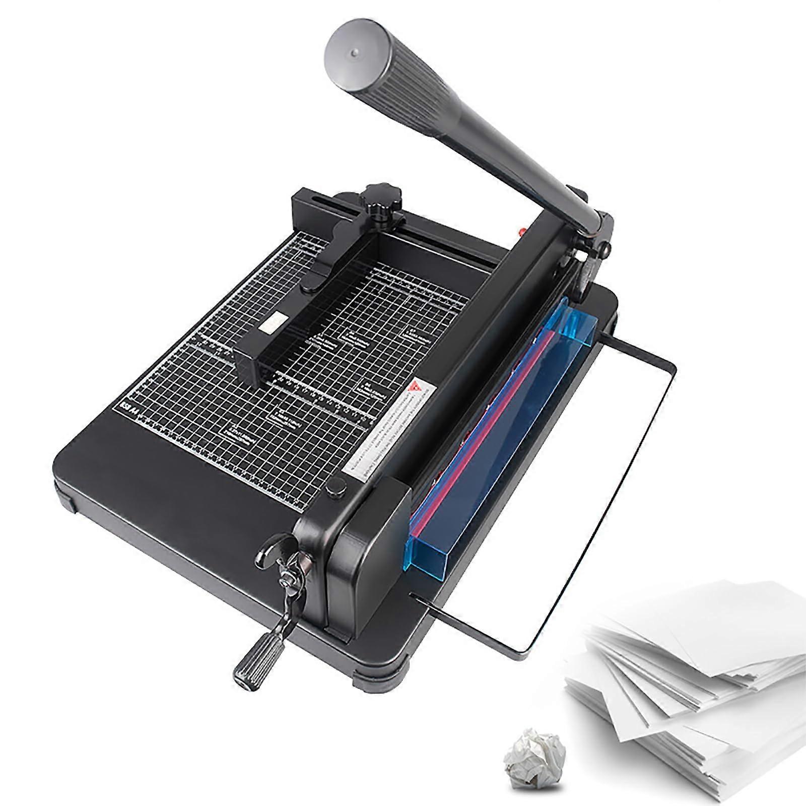 12 Inch Heavy Duty Manual Paper Cutter, 400 Sheets Capacity, Blade and Positioning Ruler, Stackable Trimmer, Black