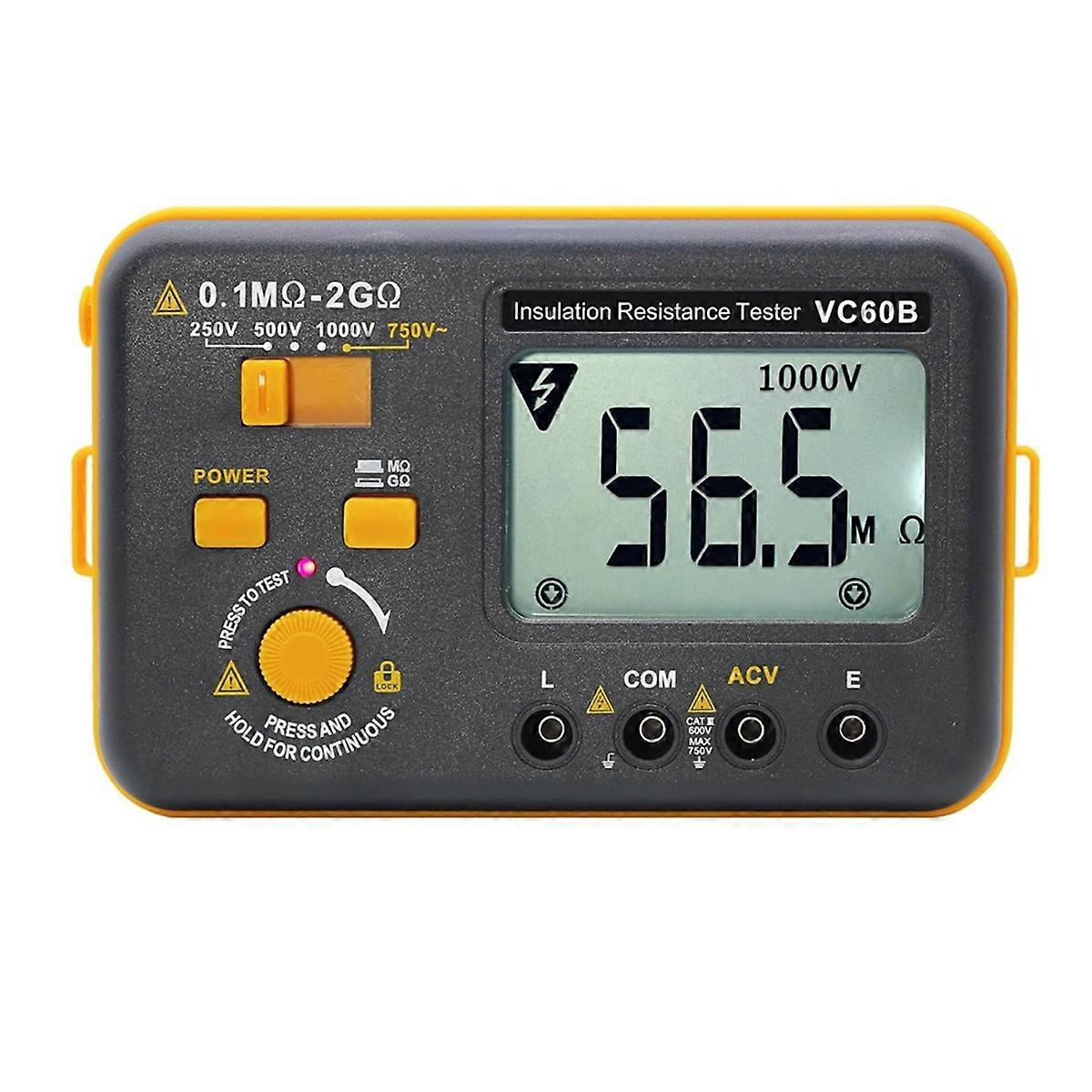 VC60B Digital Insulation Resistance Tester, Electrical Megaohm Meter Multimeter Measure AC Voltage